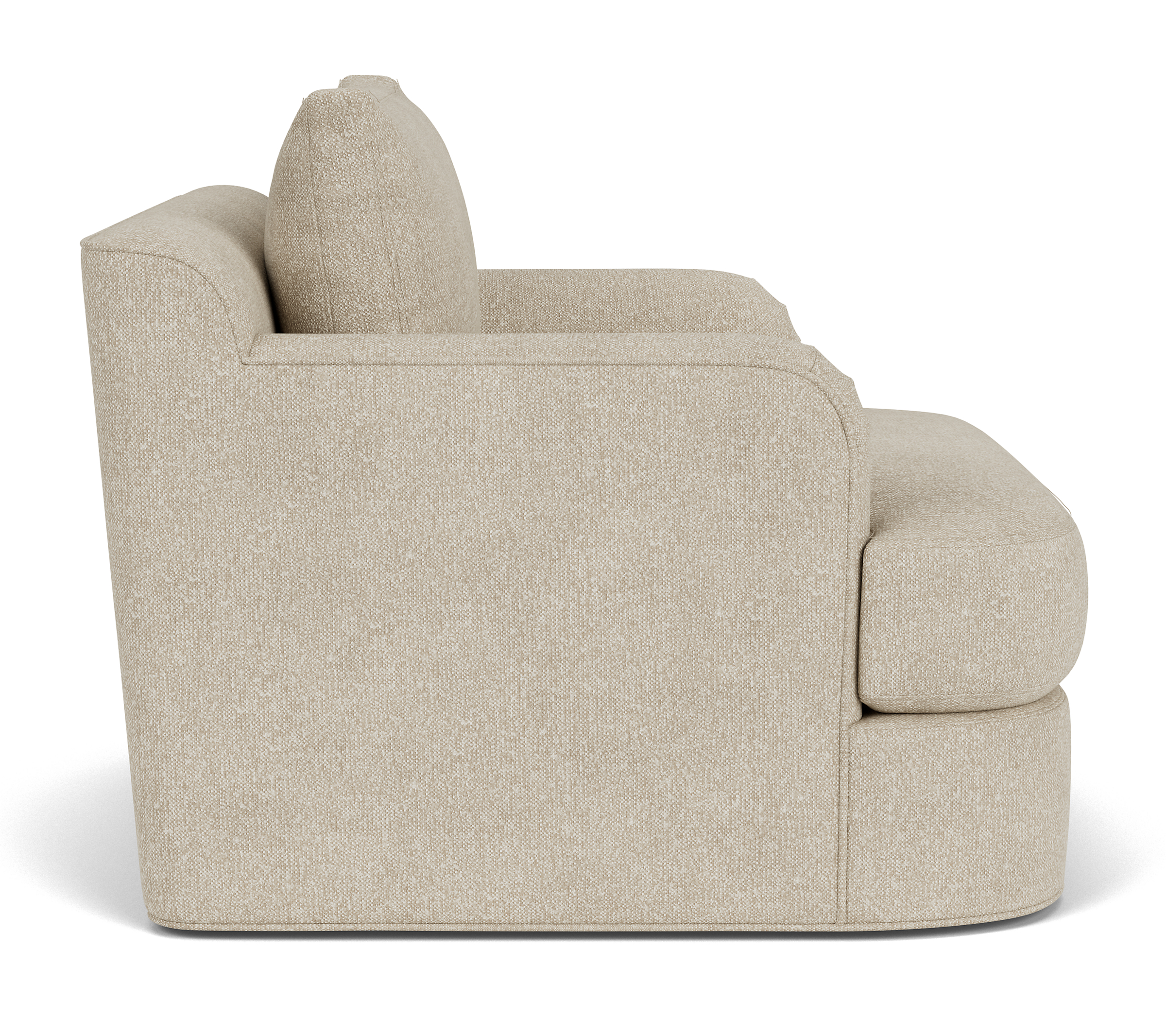 side view of Sonja 40-wide Swivel Chair in Conley Natural.
