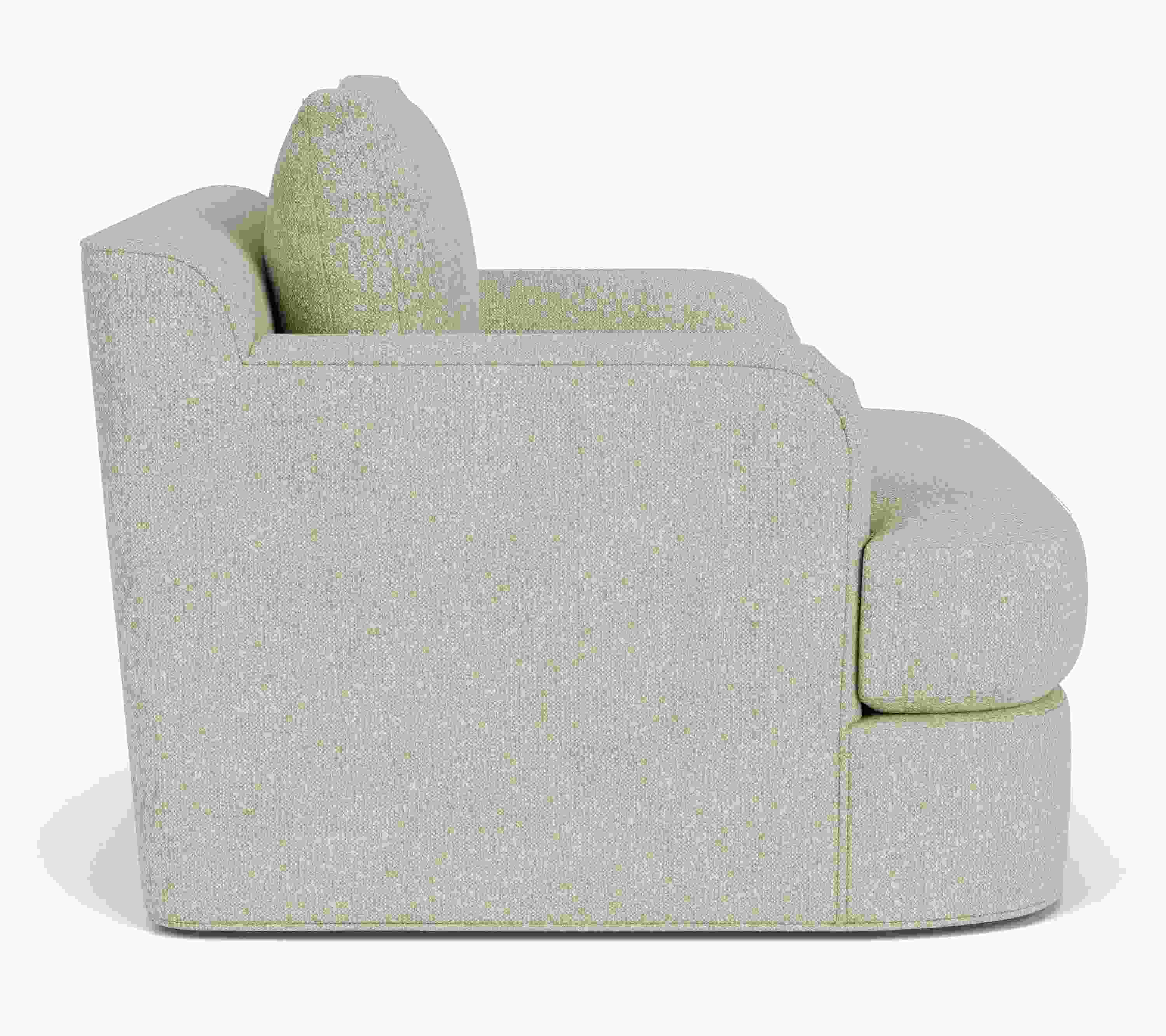 side view of Sonja 40-wide Swivel Chair in Conley Natural.