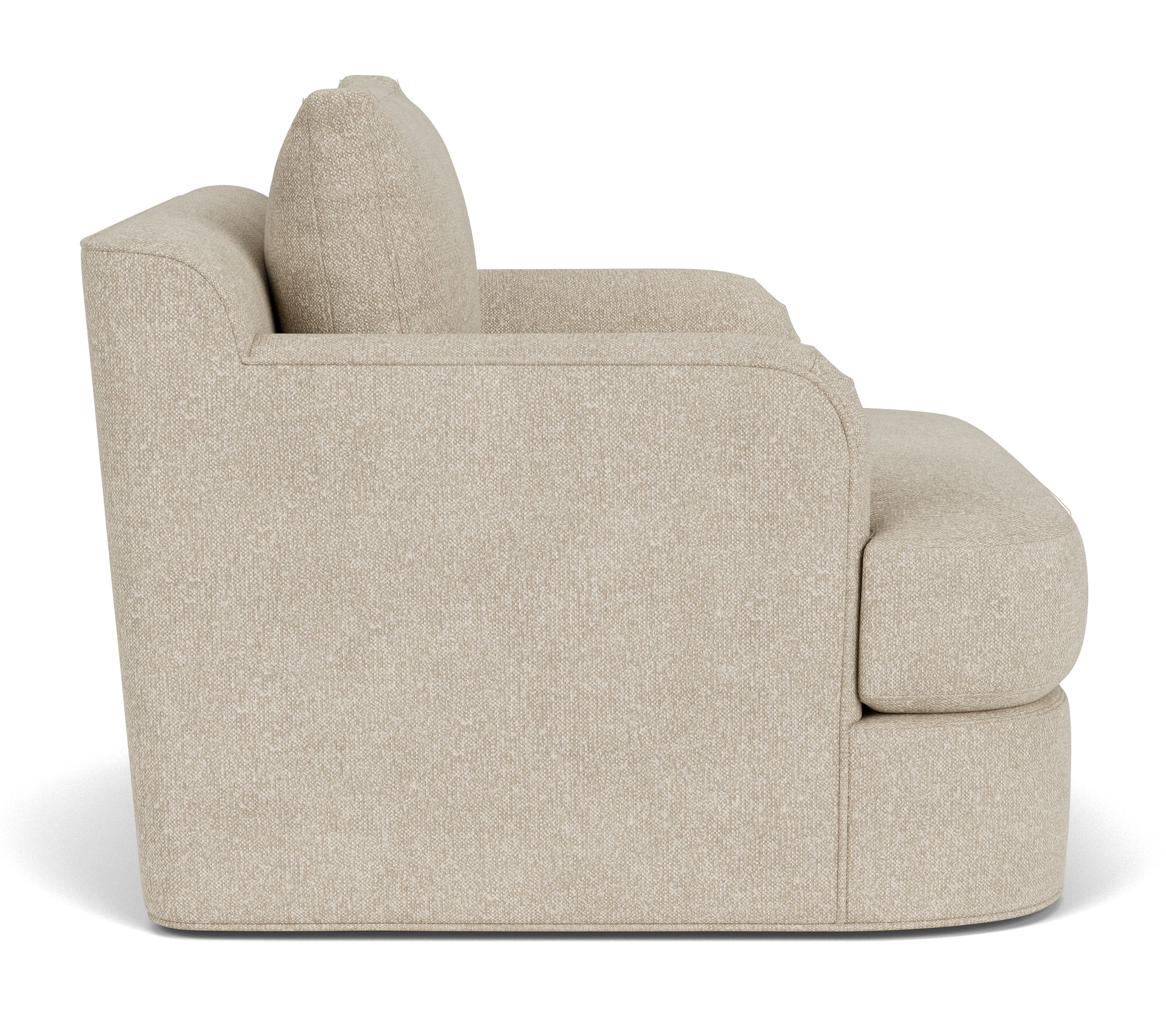side view of Sonja 40-wide Swivel Chair in Conley Natural.