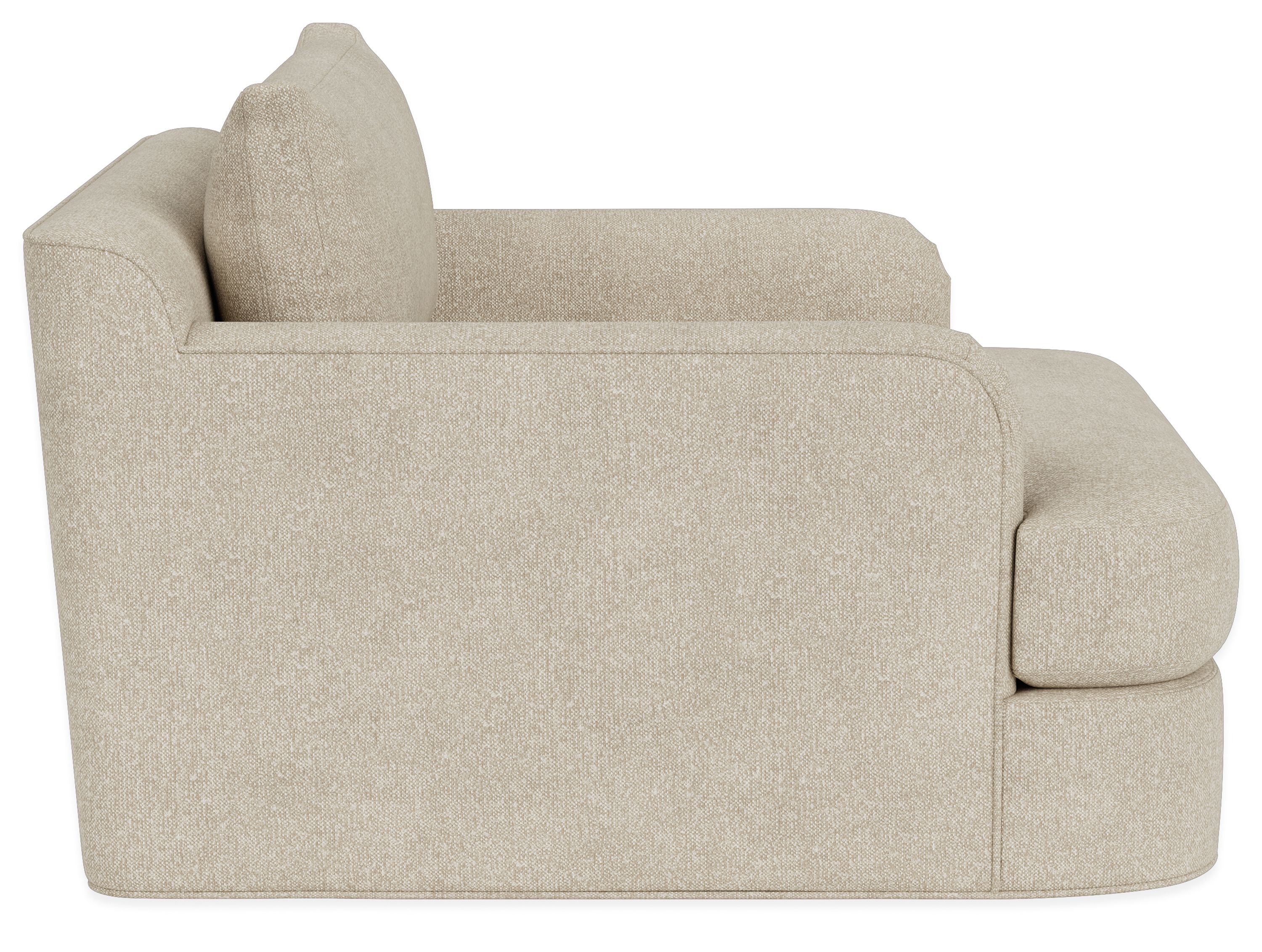Side view of Sonja 50 Swivel Chair in Conley Natural.