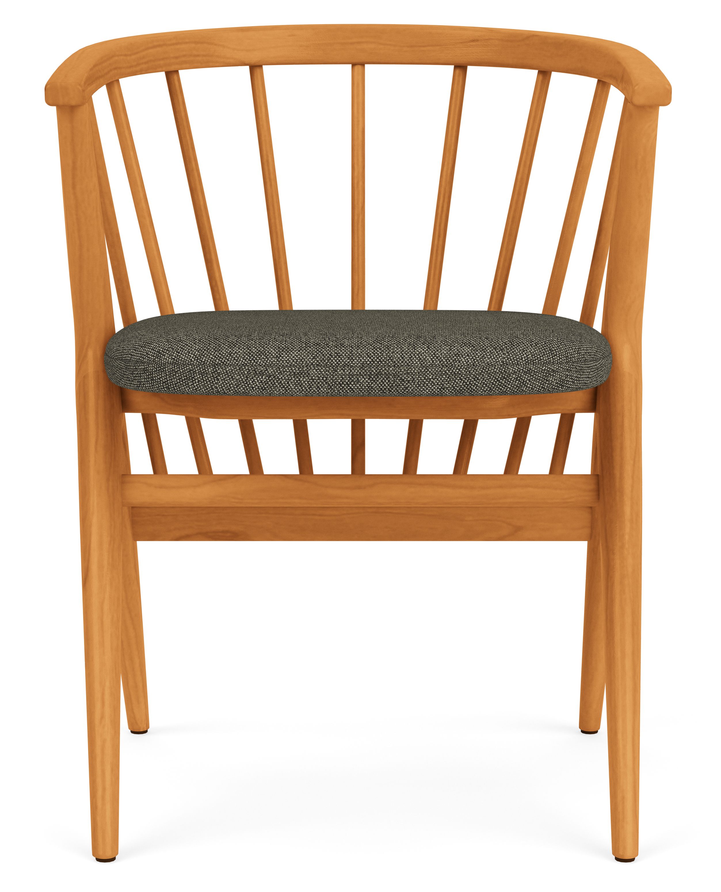 Front view of Soren Arm Chair in with Tatum salt fabric.