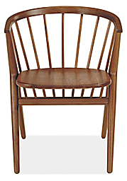 Front view of Soren Dining Chair with Wood Seat.