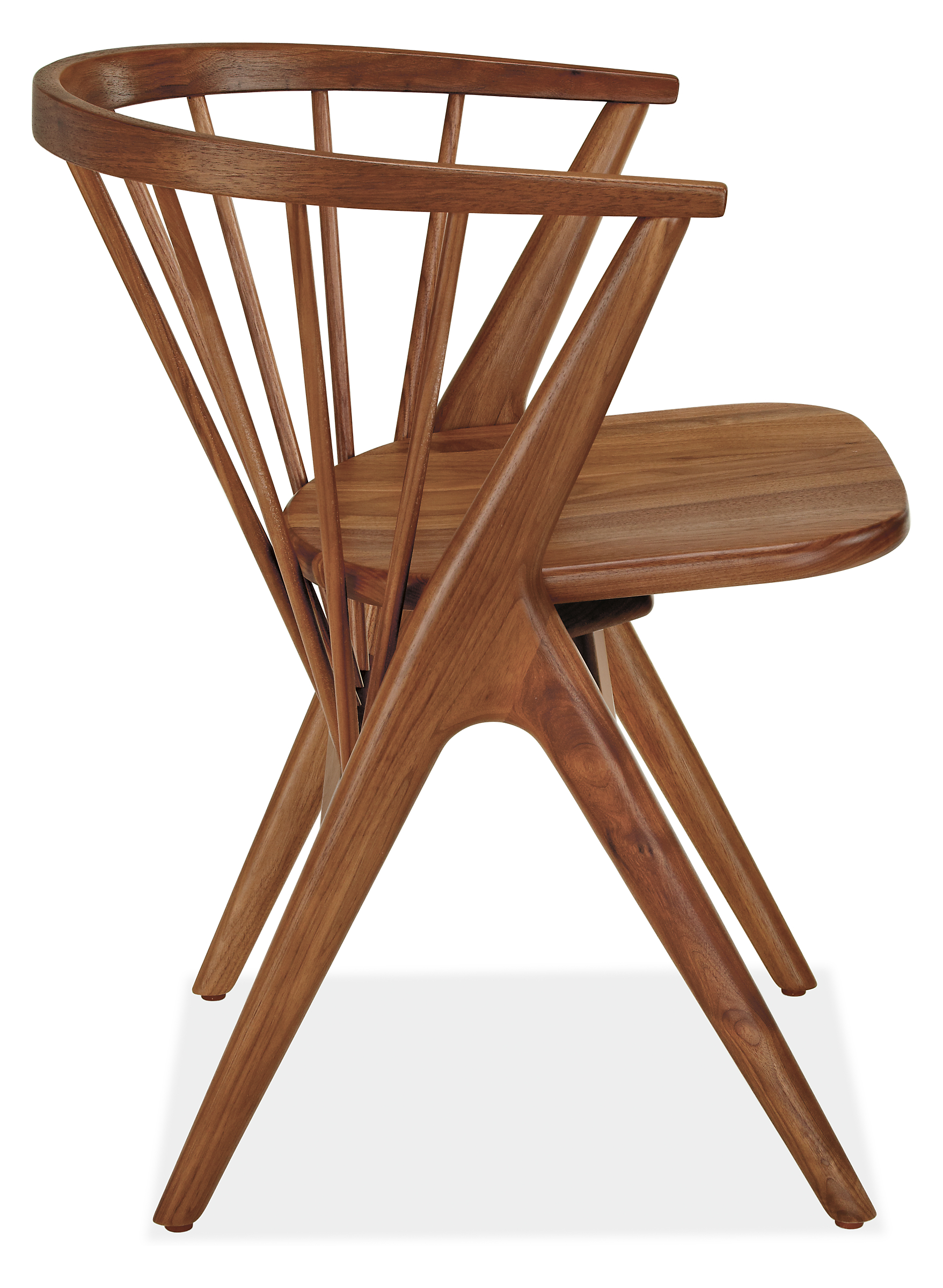 Side view of Soren Dining Chair with Wood Seat.