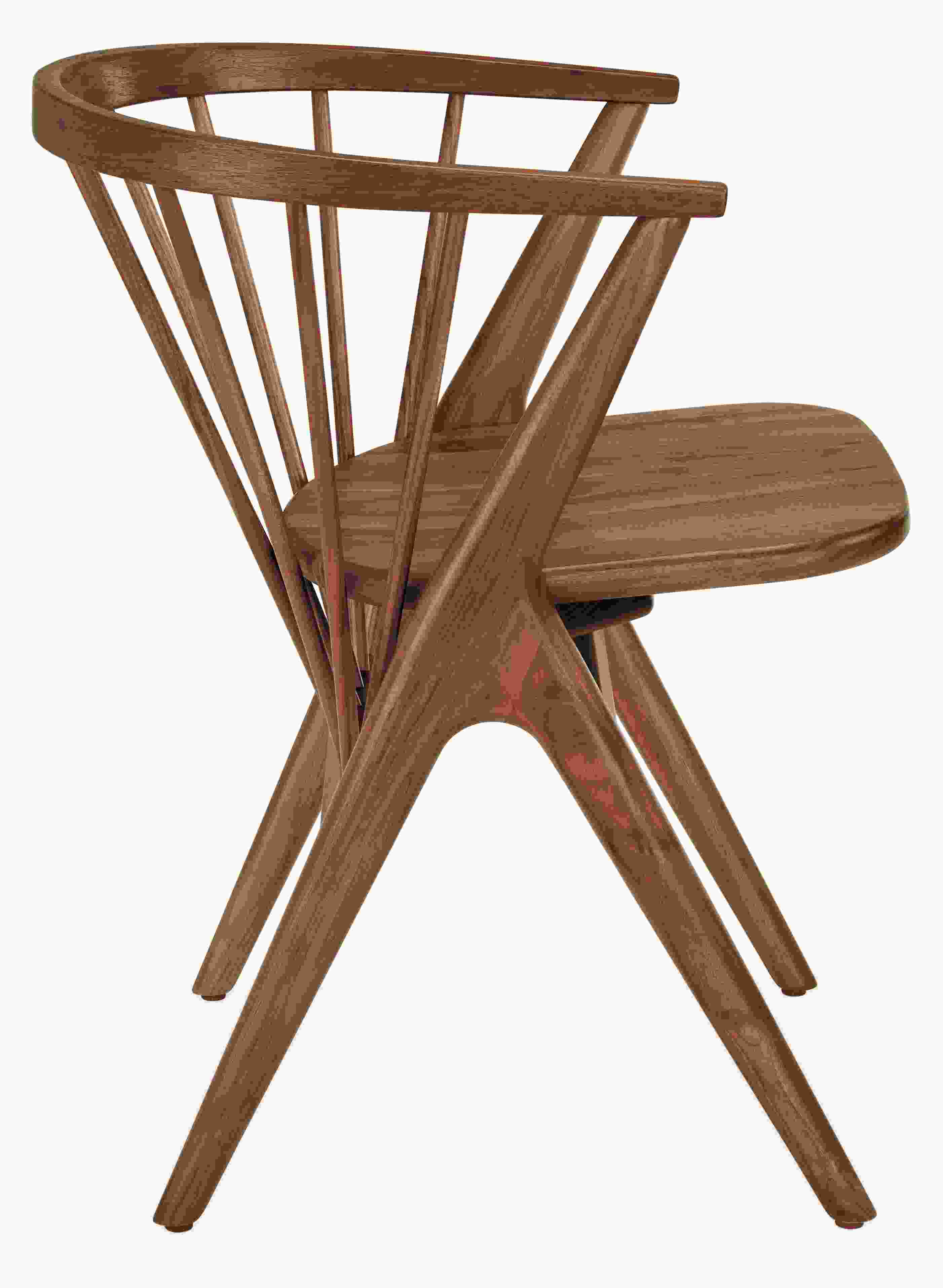 Side view of Soren Dining Chair with Wood Seat.