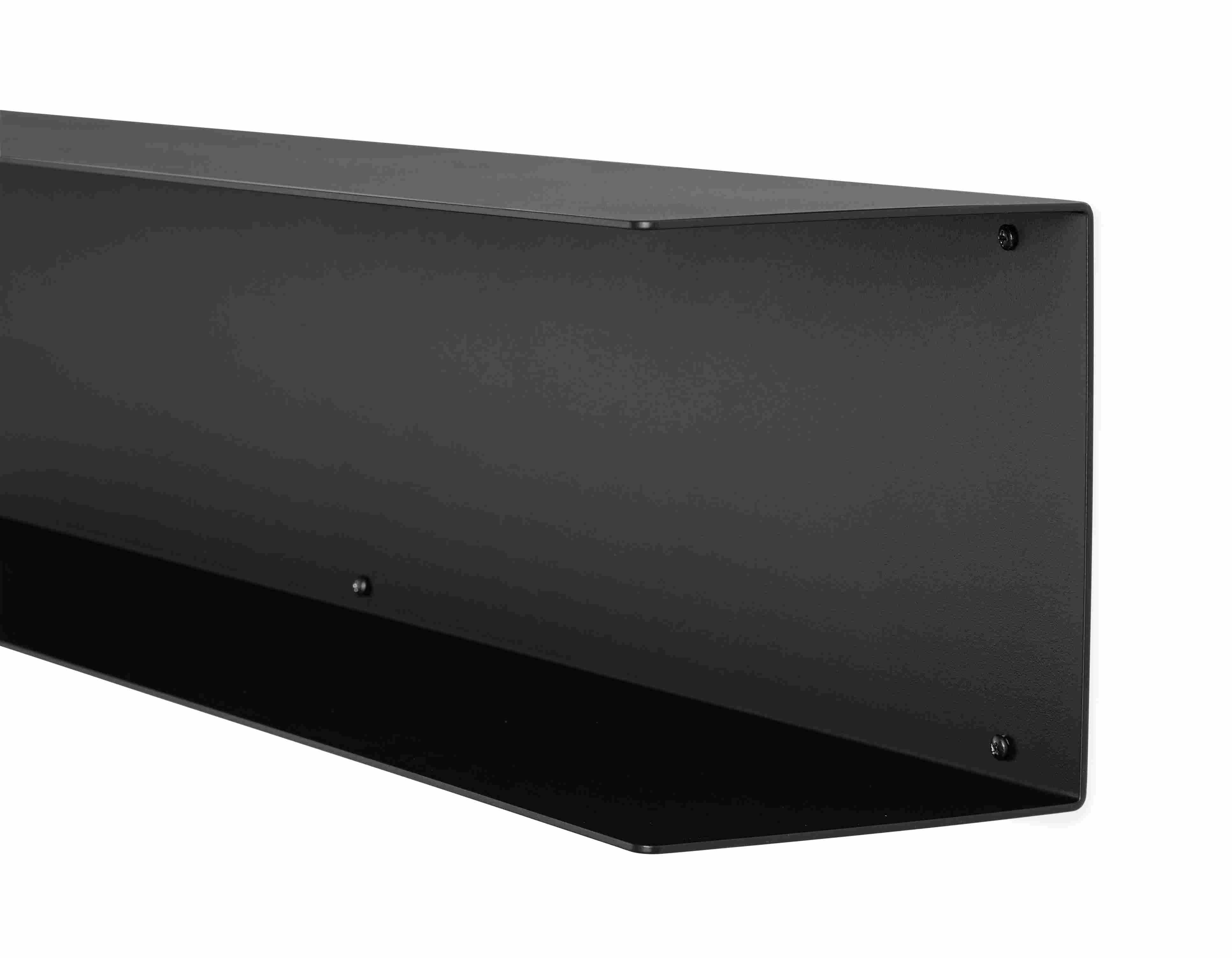 Detail of Staple 35w Double Wall Shelf in Graphite.