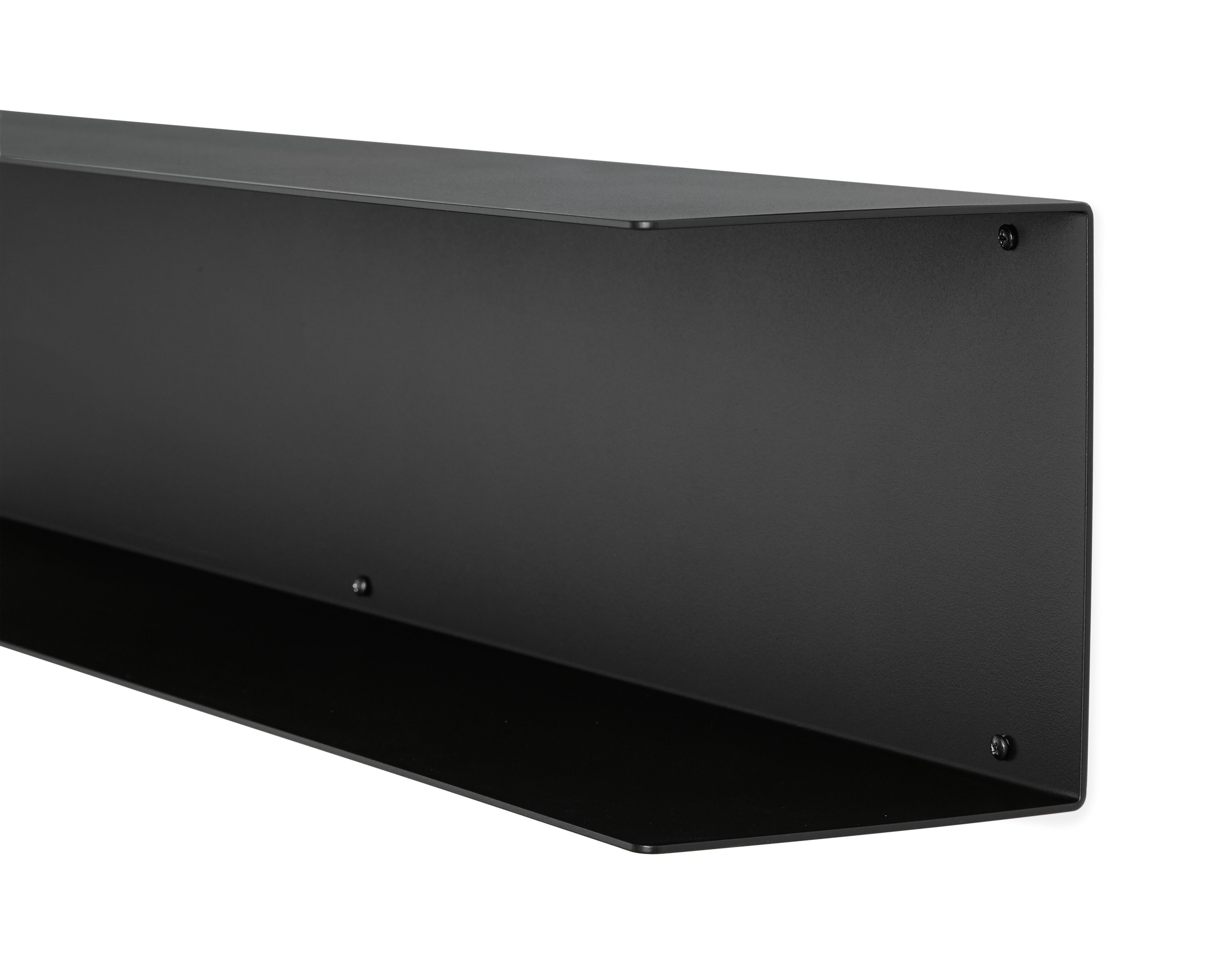 Detail of Staple 35w Double Wall Shelf in Graphite.