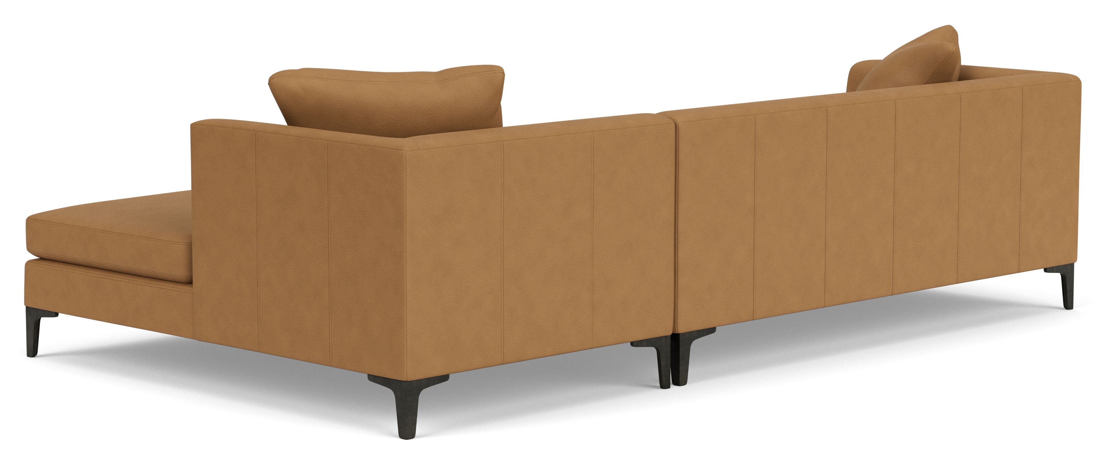 Back view of Sterling 110" Sofa with Right-Arm Chaise in Leather