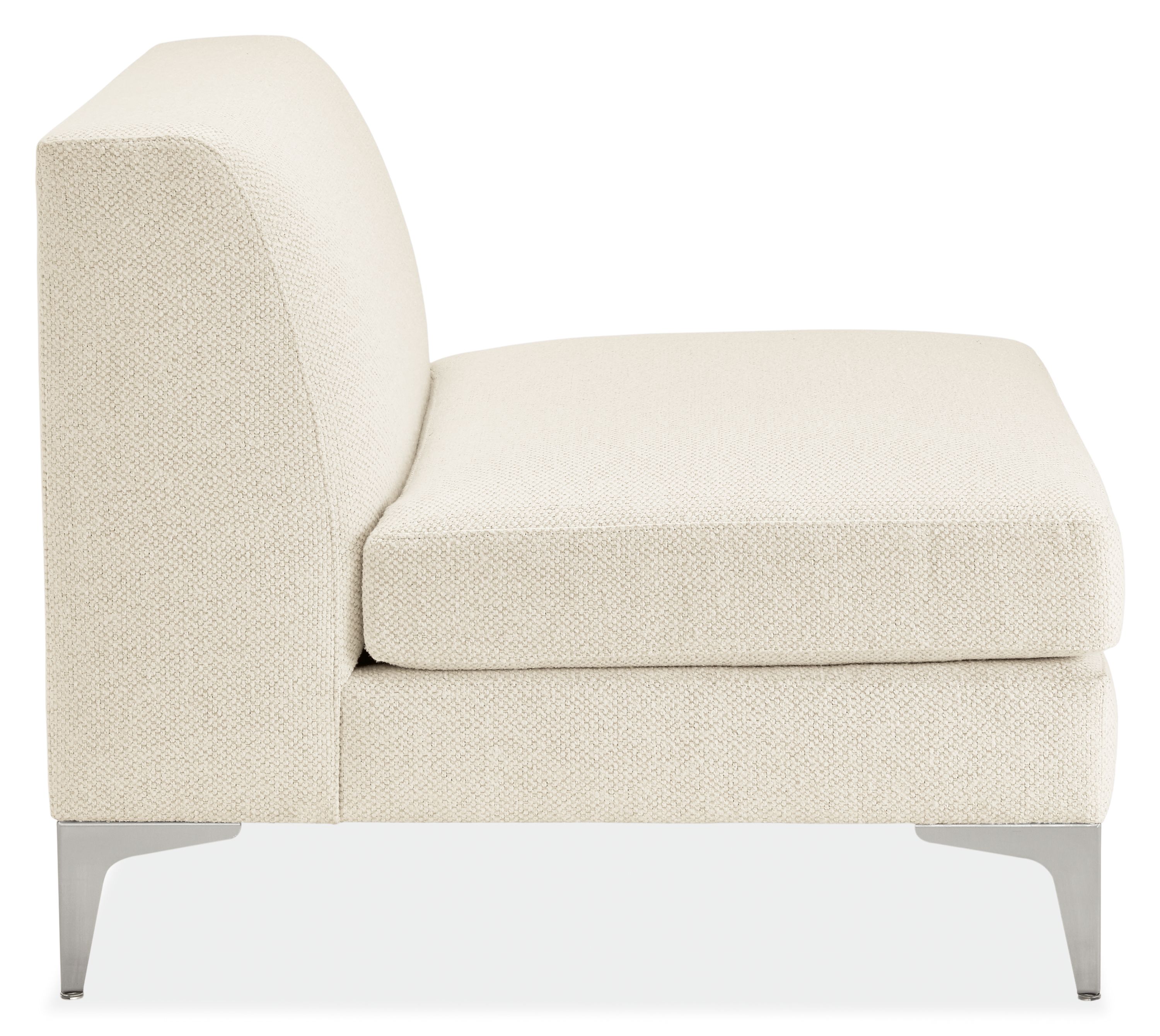 Silhouette side detail of Sterling armless chair.