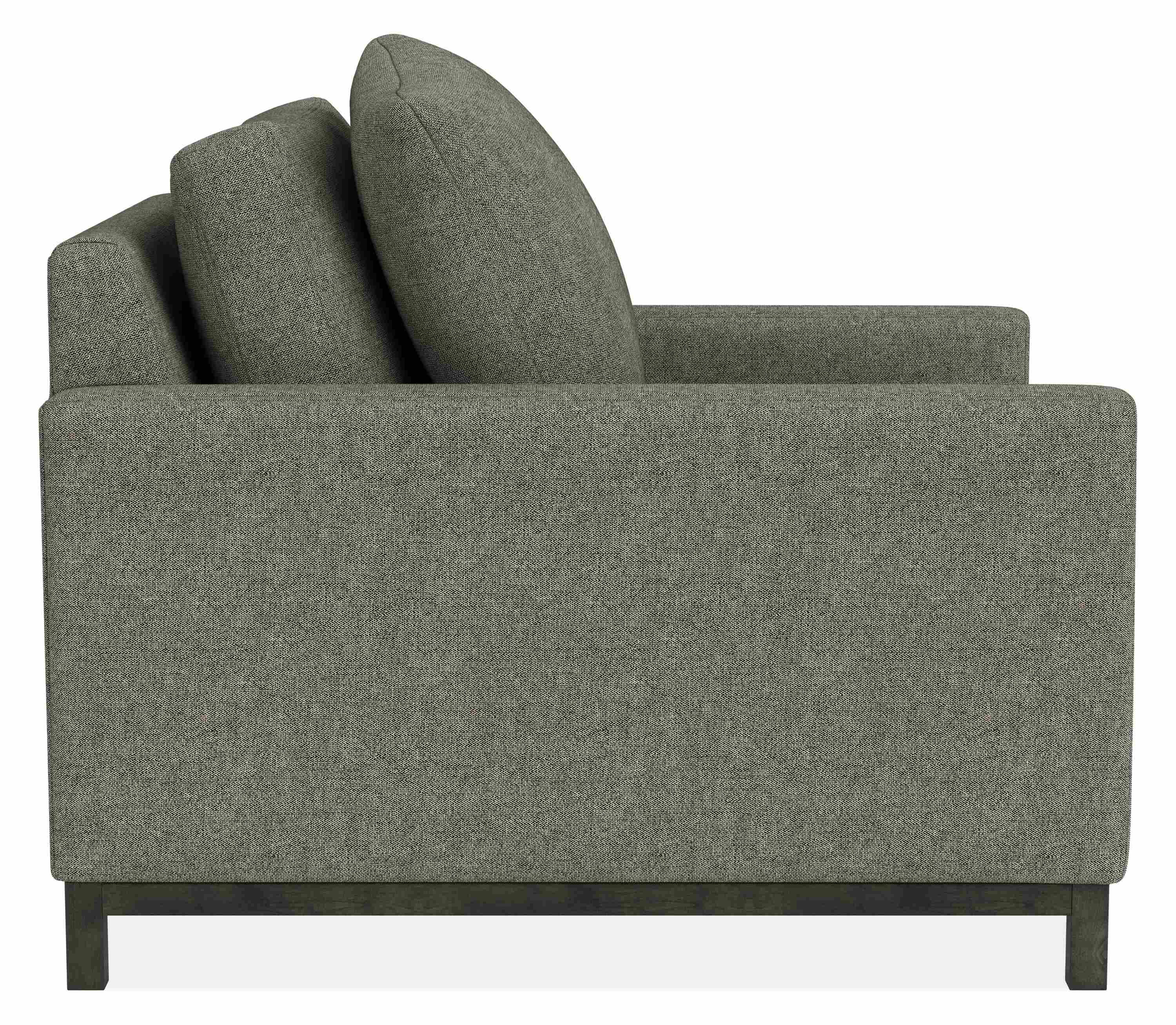 Side view of Stevens Deep Chair in Tepic Fabric.