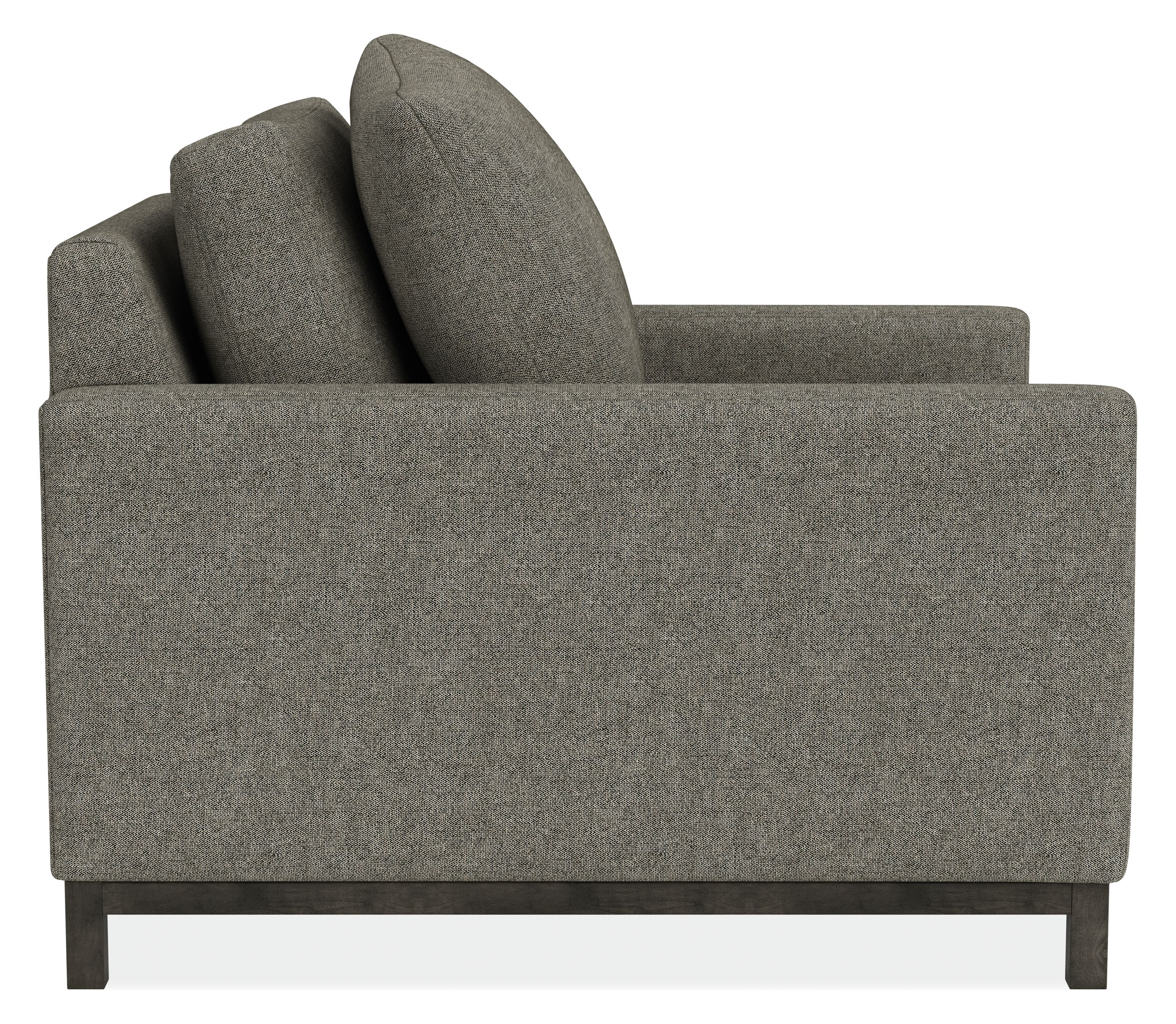 Side view of Stevens Deep Chair in Tepic Fabric.
