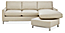 Detail of Stevens 91" Sofa with Reversible Chaise in Dawson Fabric.