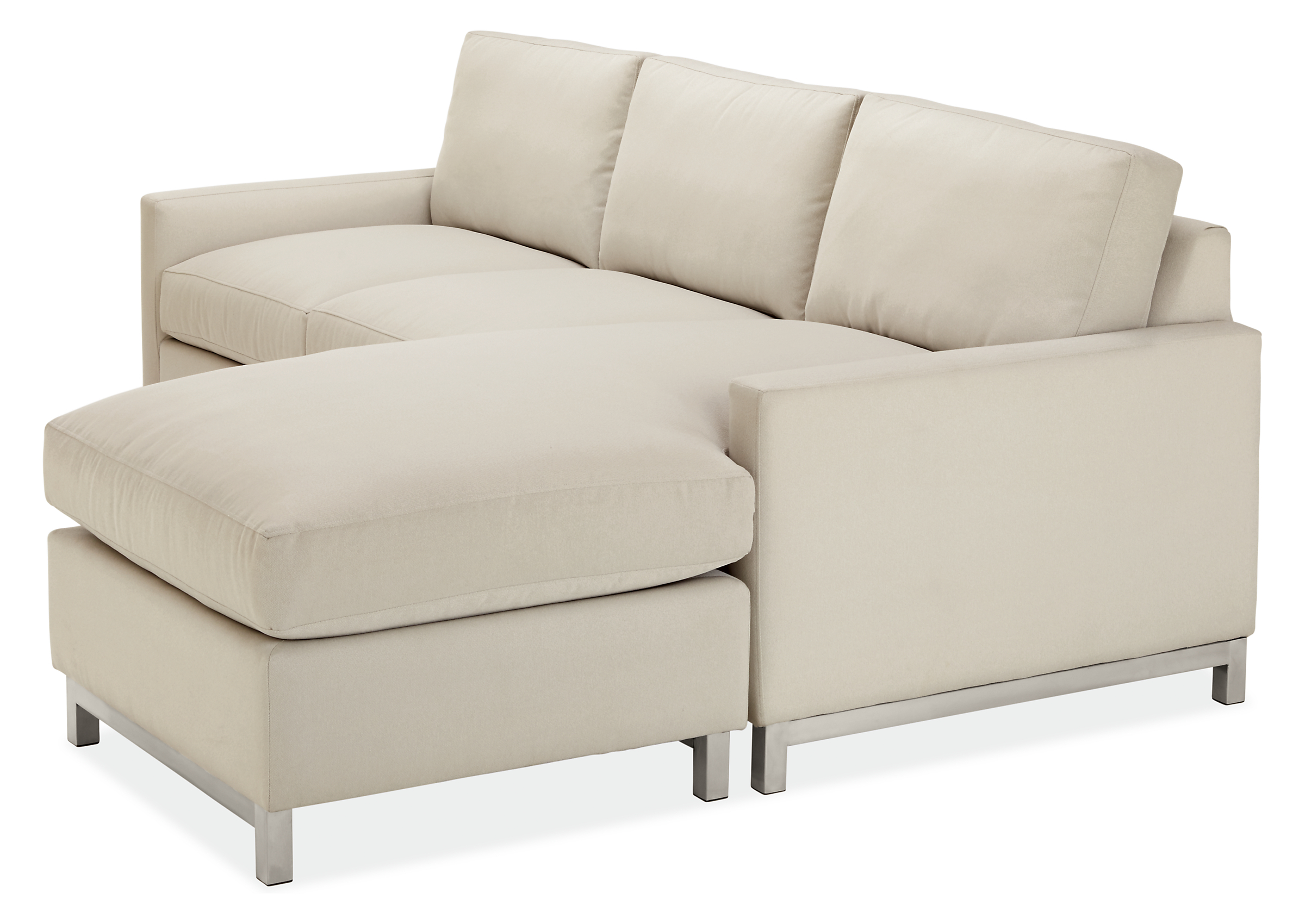 Detail of Stevens 91" Sofa with Reversible Chaise in Dawson Fabric.