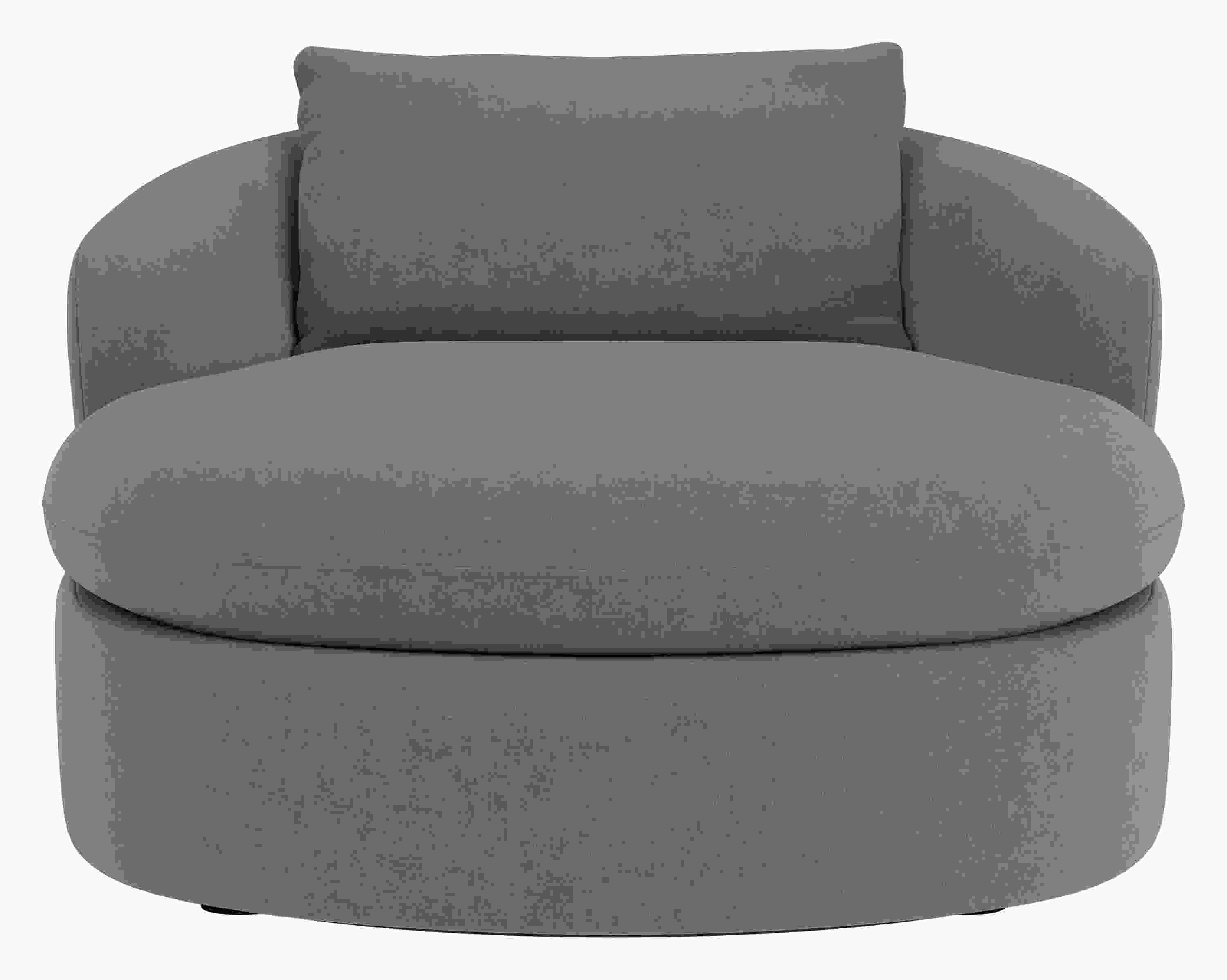 Front view of Suri 43 Chaise in Windsor Denim.