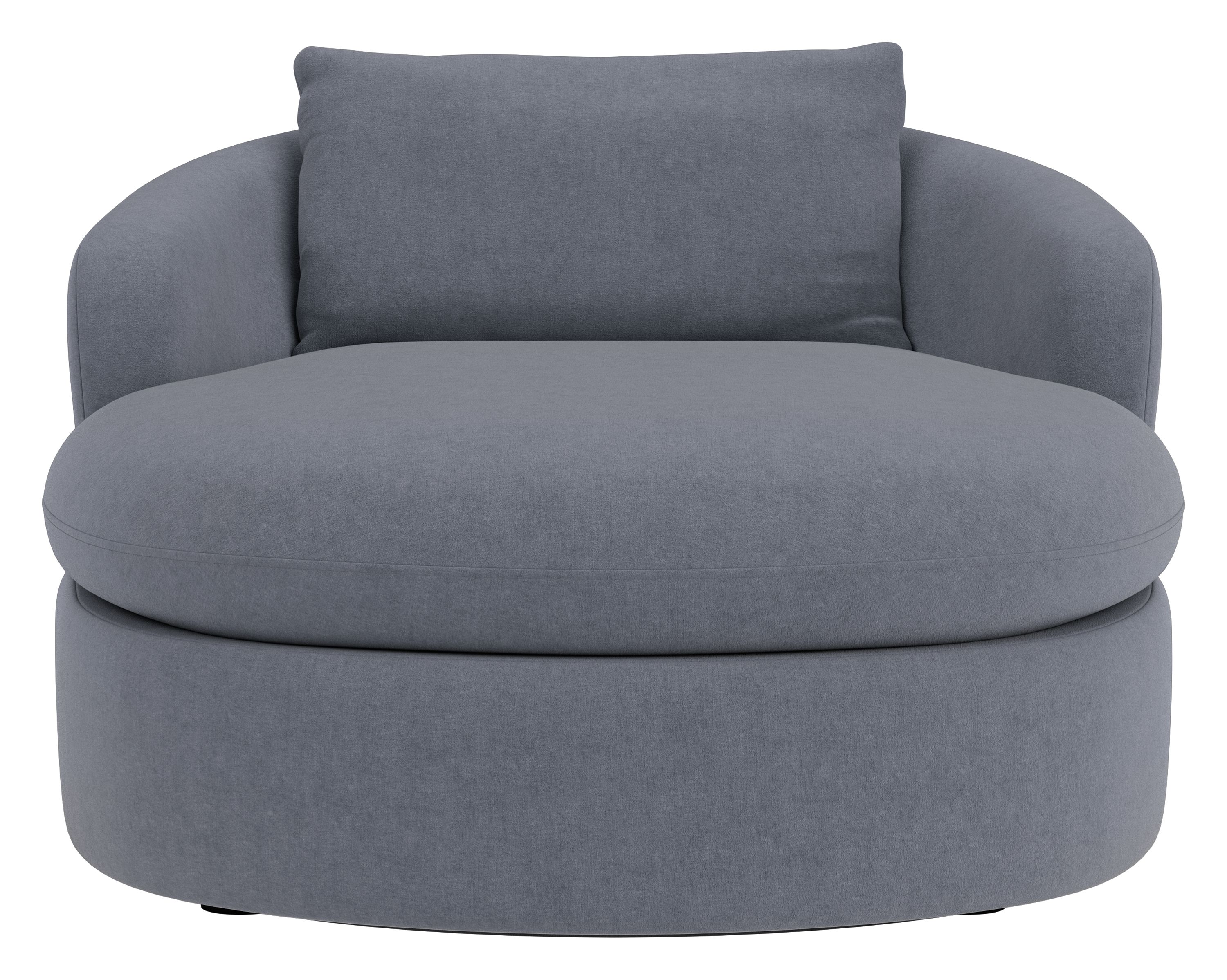 Front view of Suri 43 Chaise in Windsor Denim.