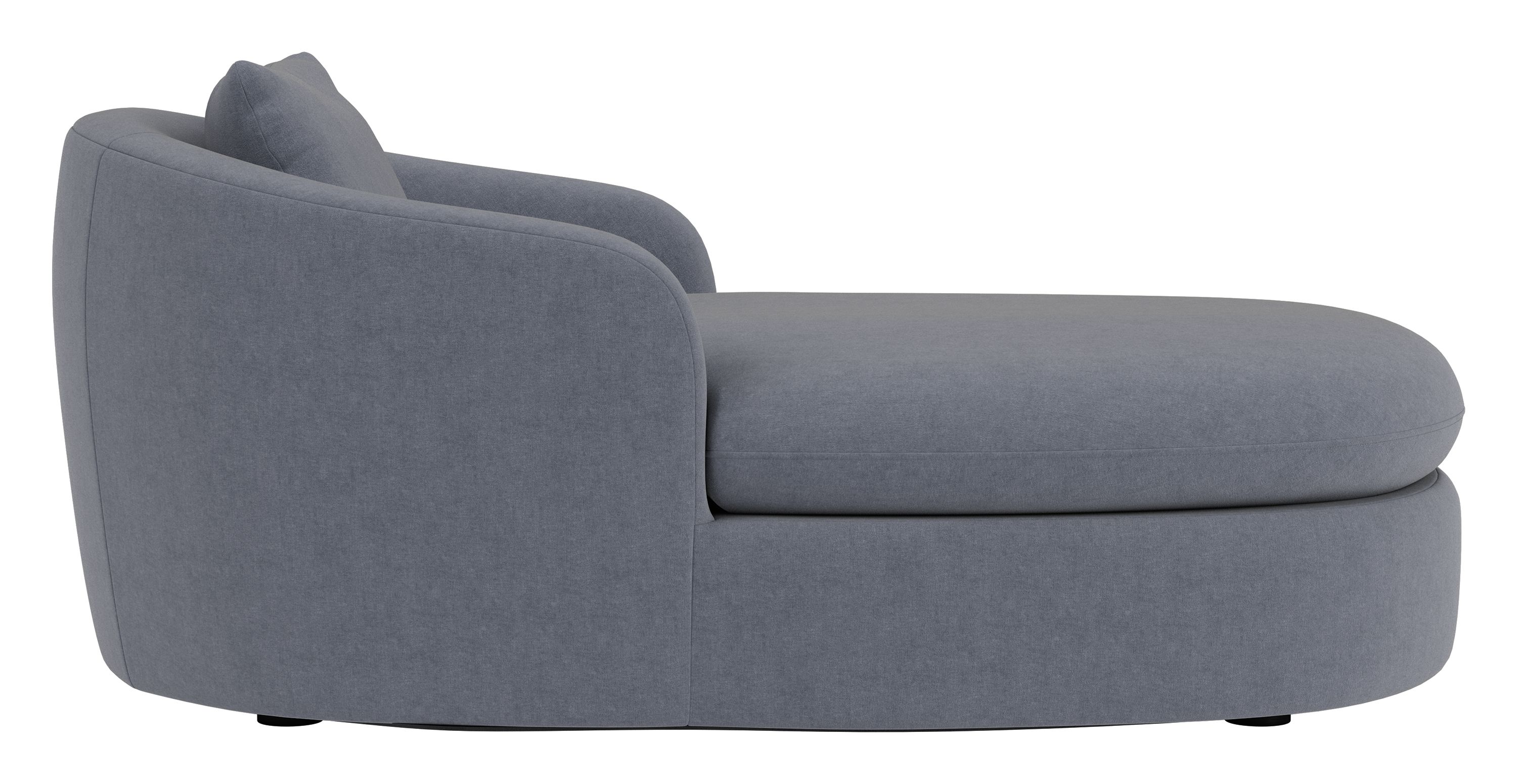 Side view of Suri 43 Chaise in Windsor Denim.