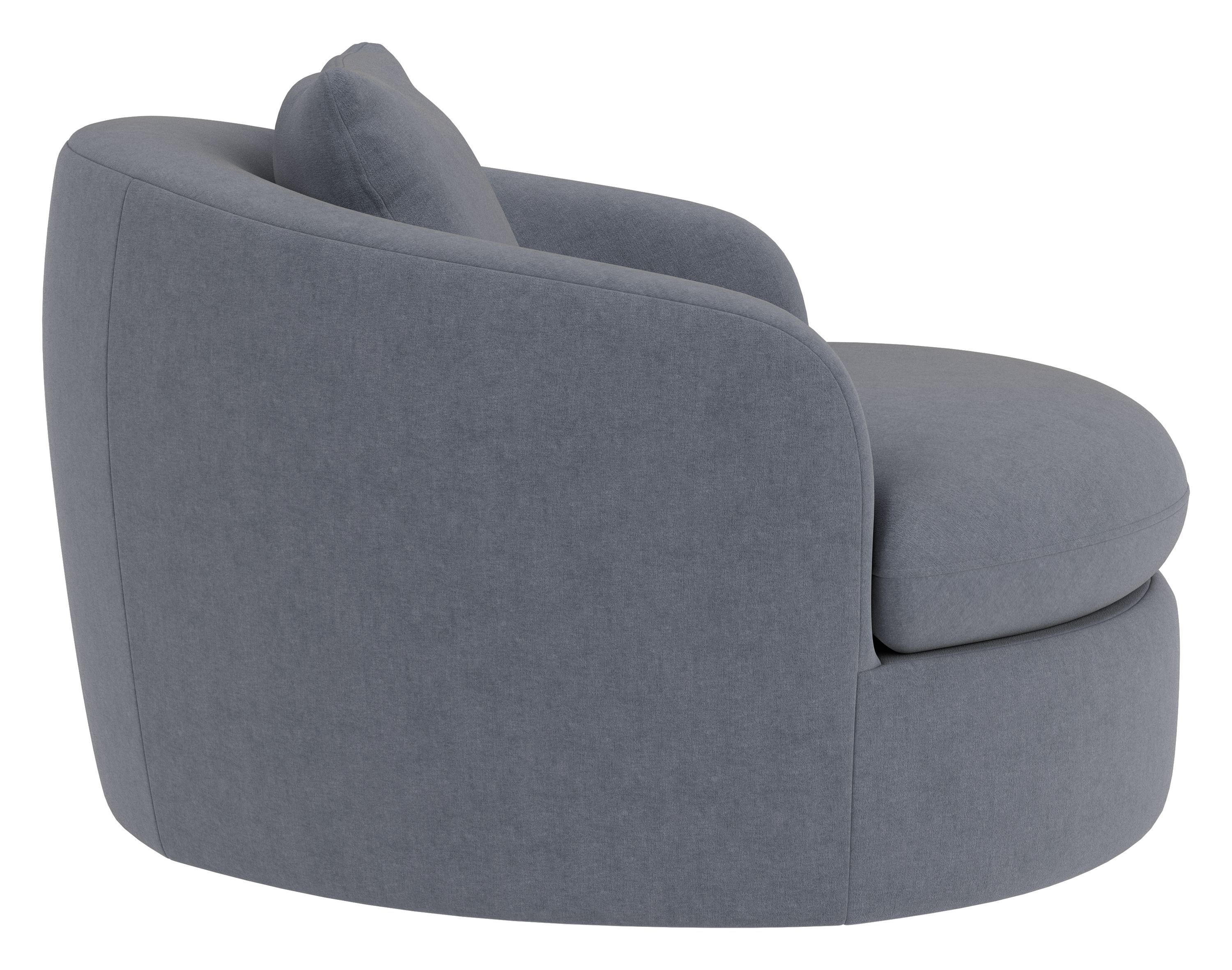 Side view of Suri 44 Swivel Chair in Windsor Denim.