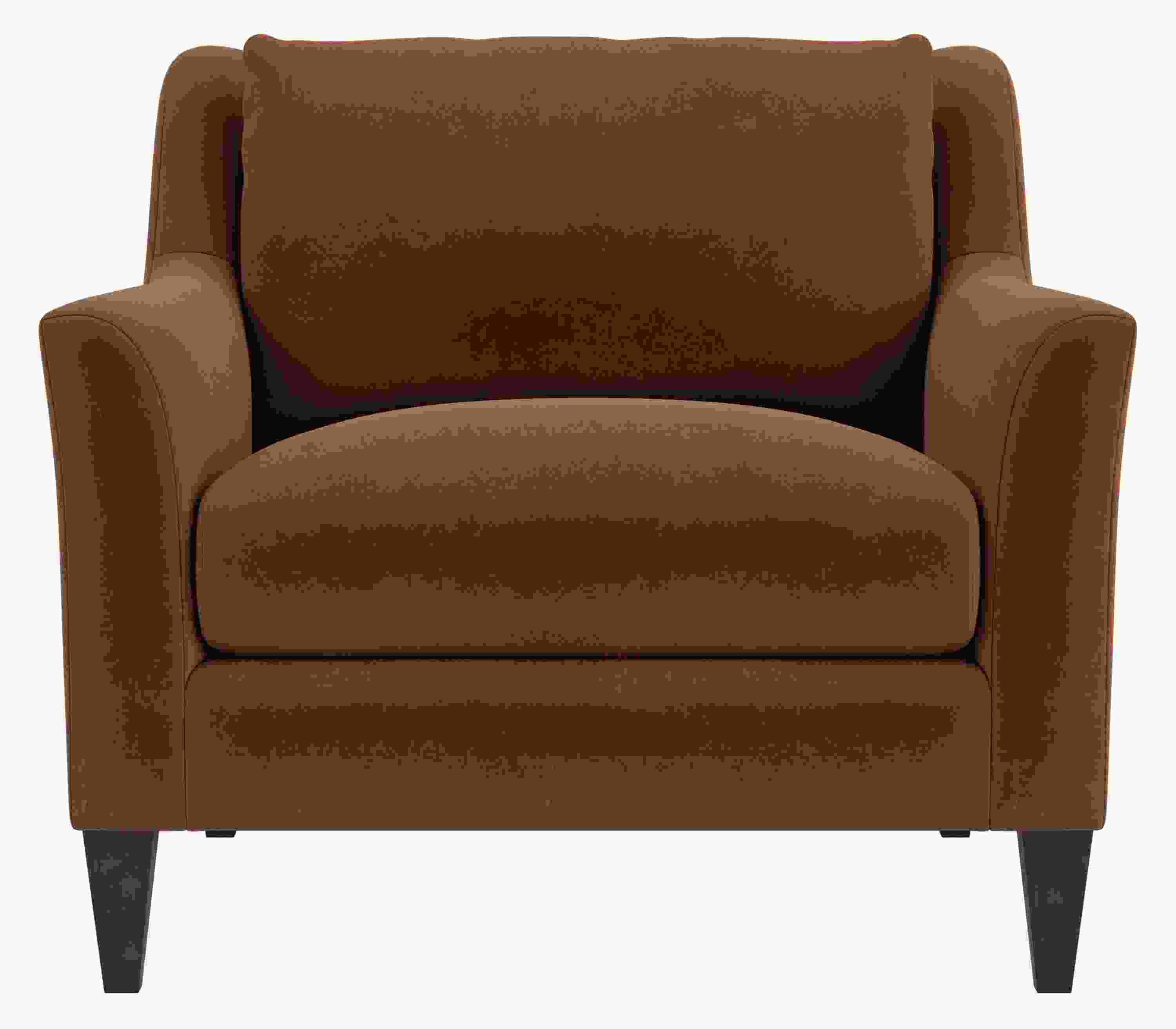 Front view of Sybil Chair in Redding Nutmeg.