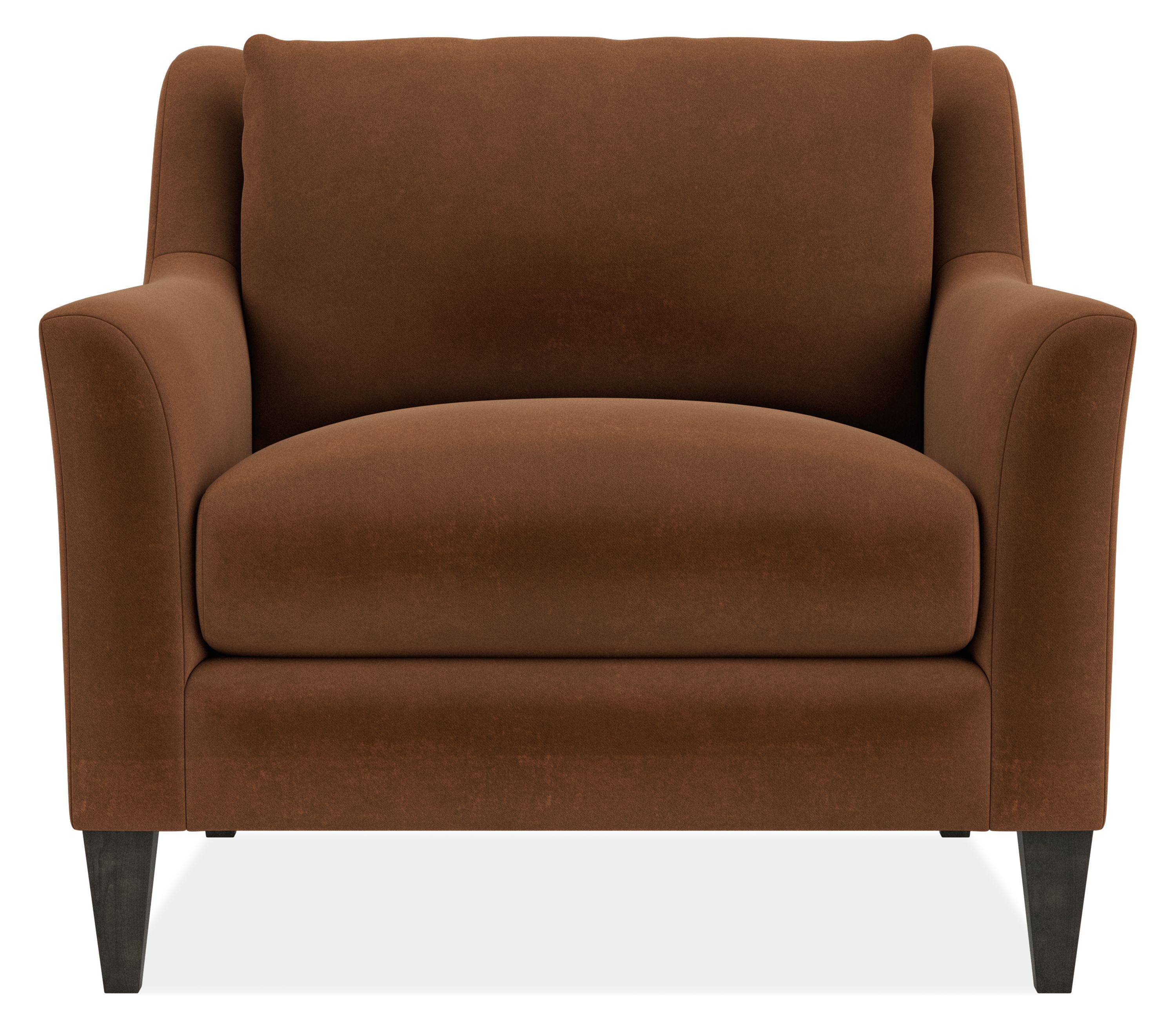Front view of Sybil Chair in Redding Nutmeg.