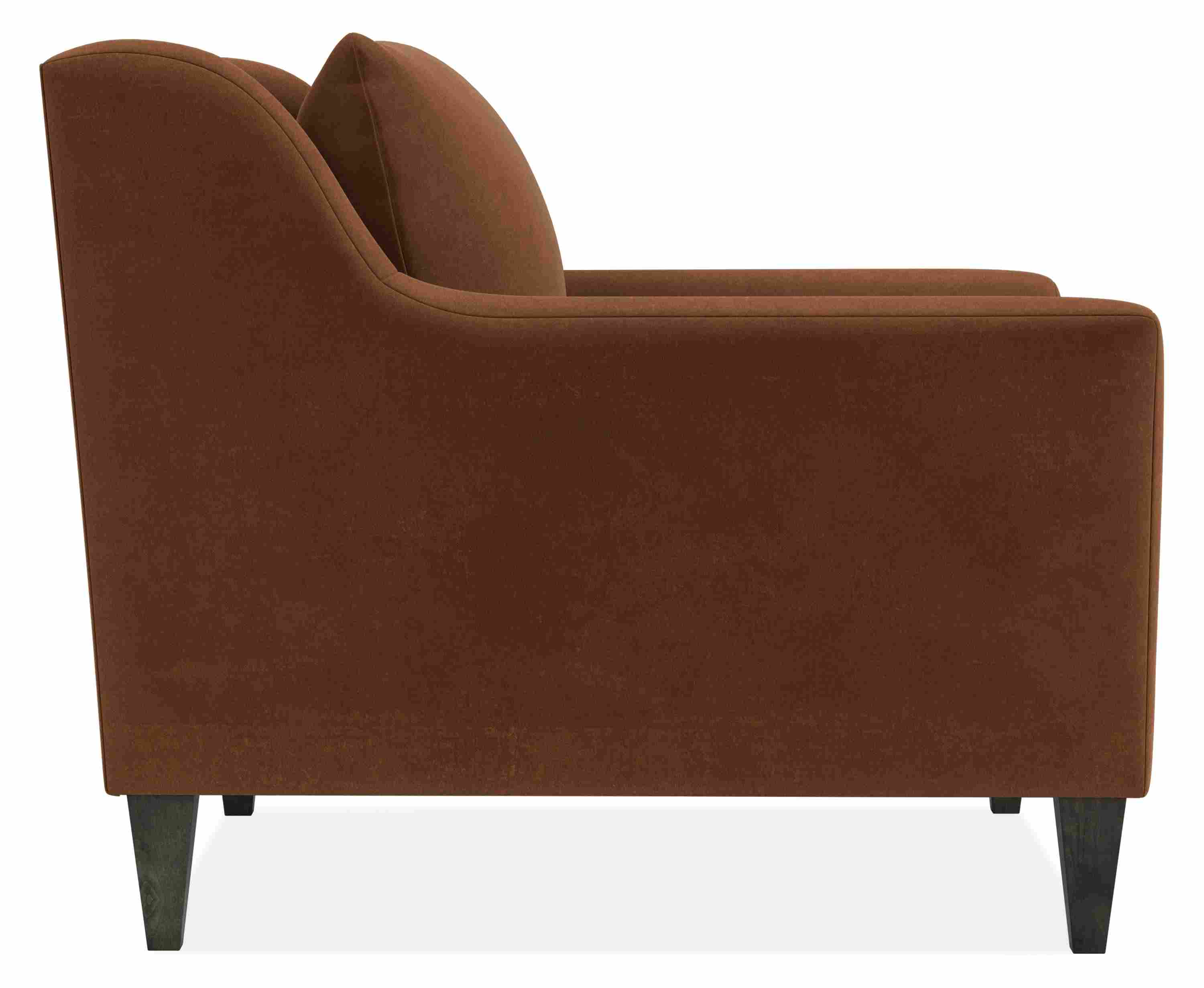 Side view of Sybil Chair in Redding Nutmeg.