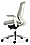 Side view of Sylphy Office Chair in White with Light Grey Mesh.