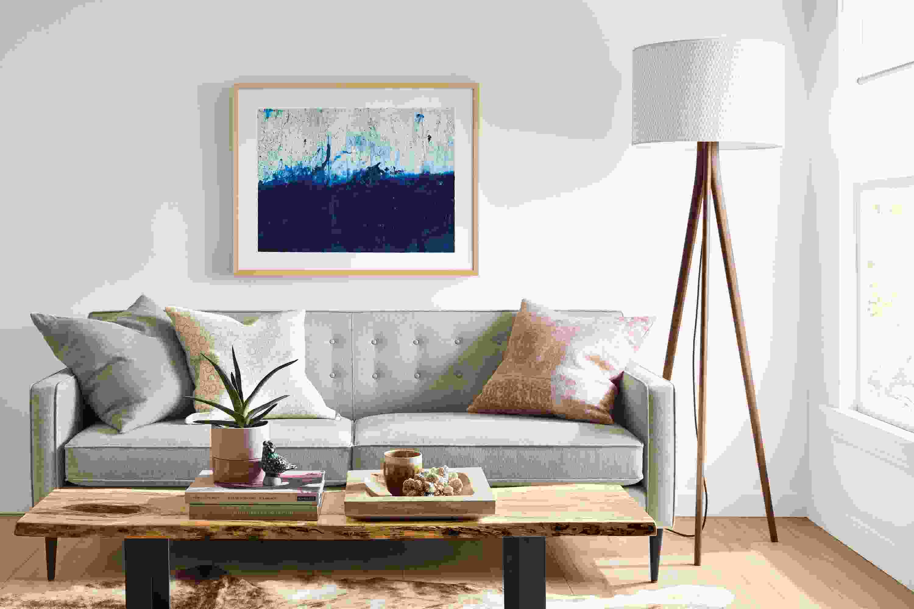 Detail of silkscreen wall art by Chantal Talbot, Marine 2, 2014.