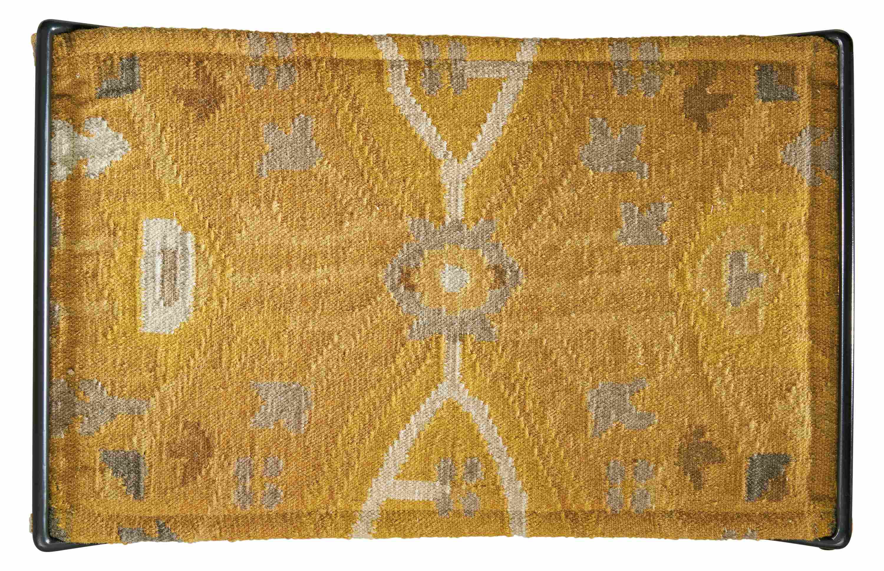 Detail of Tavi 25w 16d 18h Stool in Kilim Saffron.