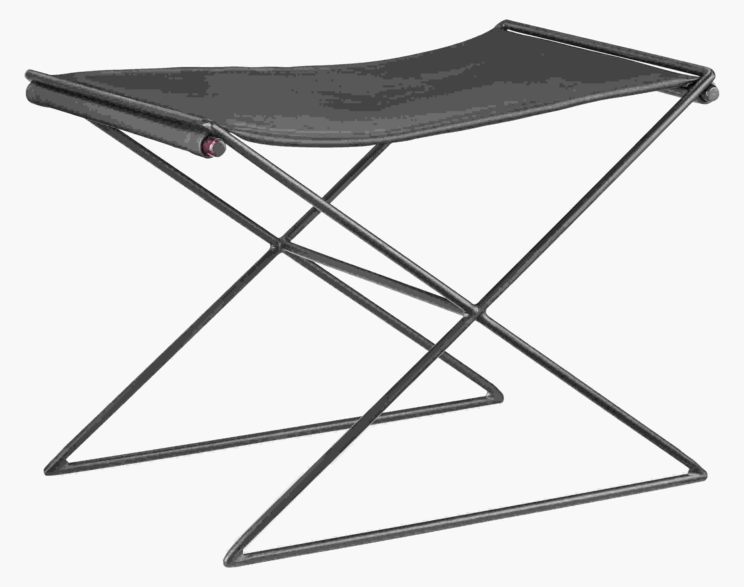 angled view of Tavi 25x16 18h Stool in Laino Black Leather.