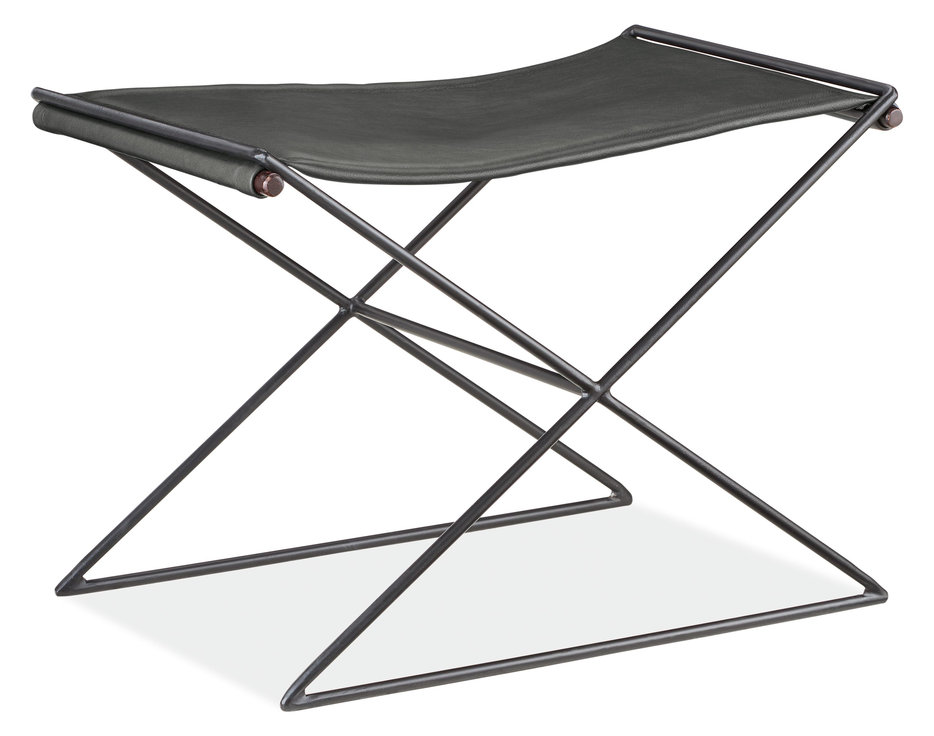 angled view of Tavi 25x16 18h Stool in Laino Black Leather.