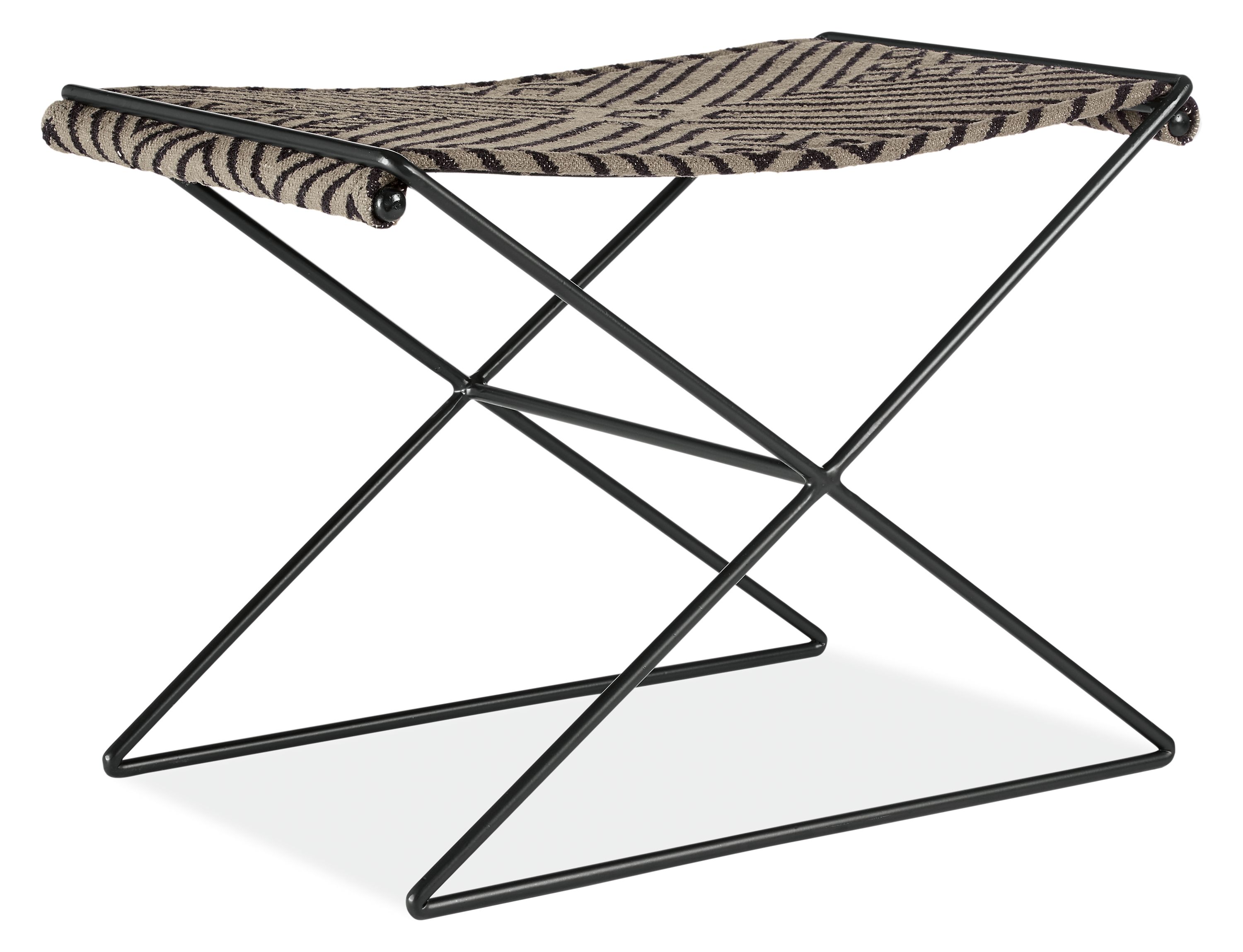 Angled view of Tavi 25-wide Stool in Kilim Taupe.
