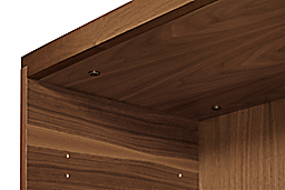 close-up of taylor wood top underside in walnut.