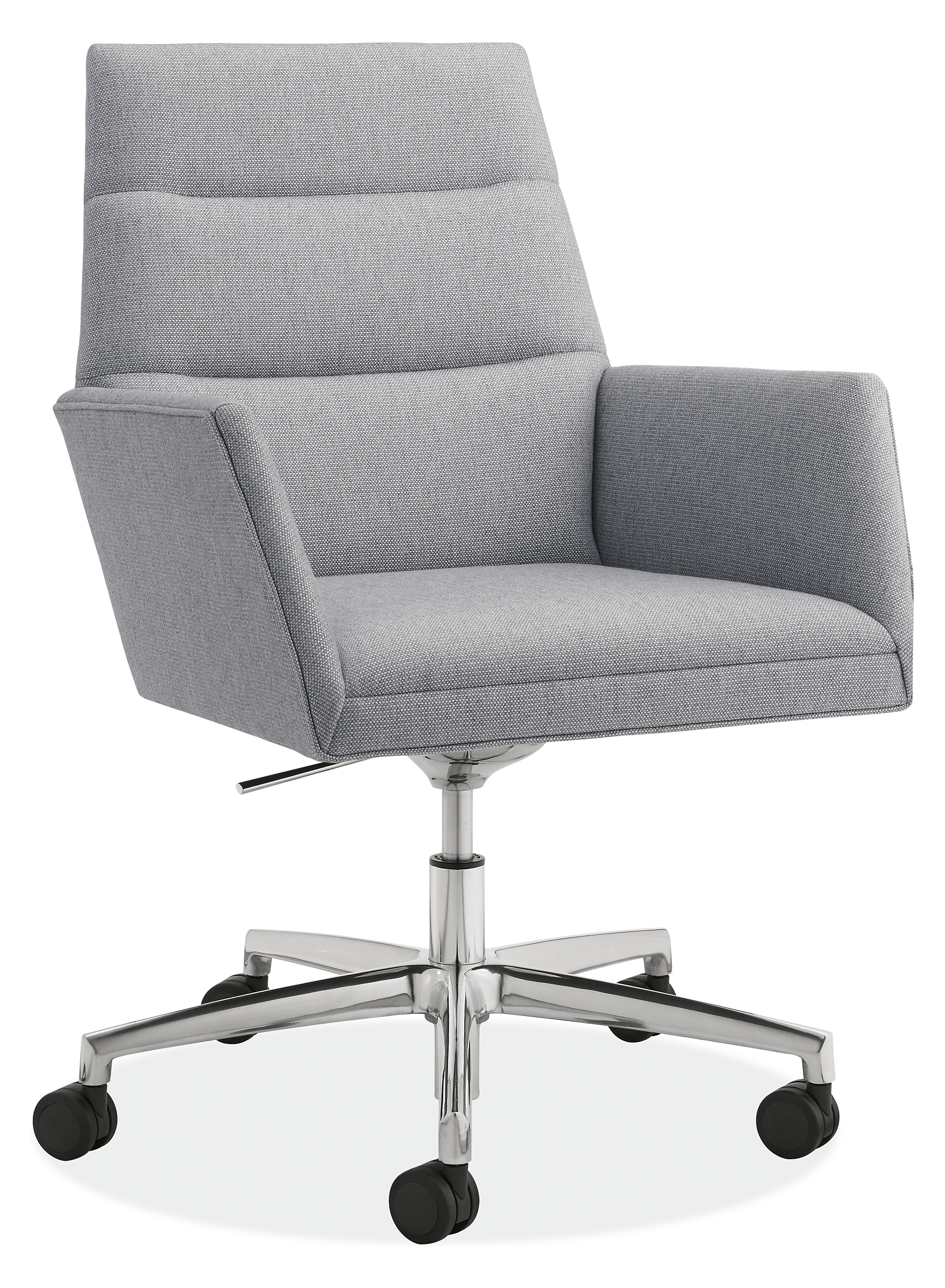 Angled view of Tenley Office Chair in Mila Grey.