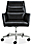 Front view of Tenley Office Chair in Urbino Black leather.