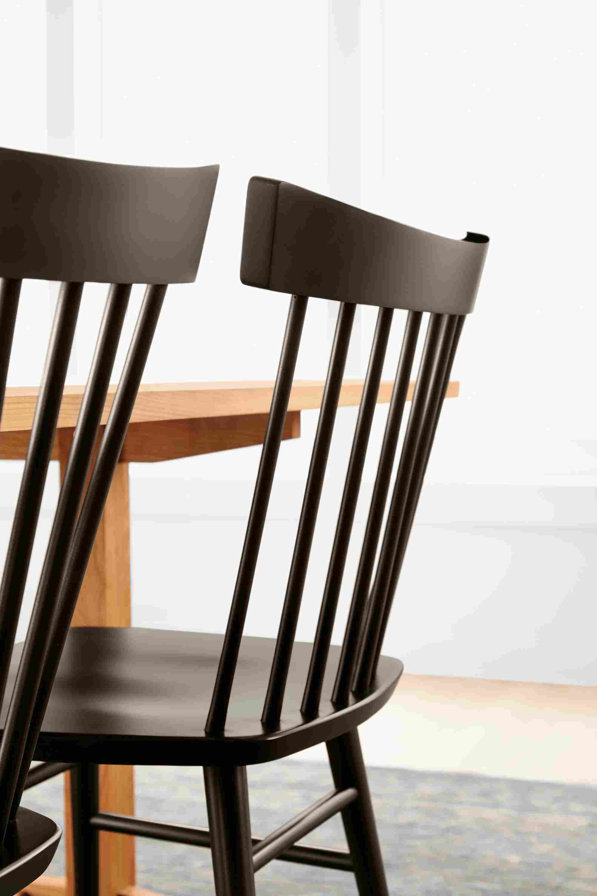 Back detail of Thatcher dining chairs.
