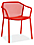 Angled view of Theo Chair in Red.