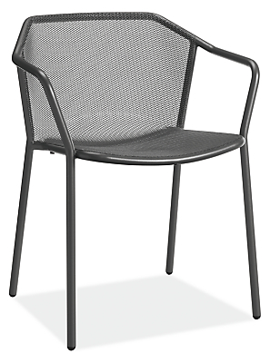 Angled view of Theo Chair in Graphite.