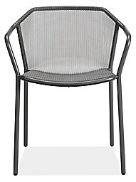 Front view of Theo Chair in Graphite.