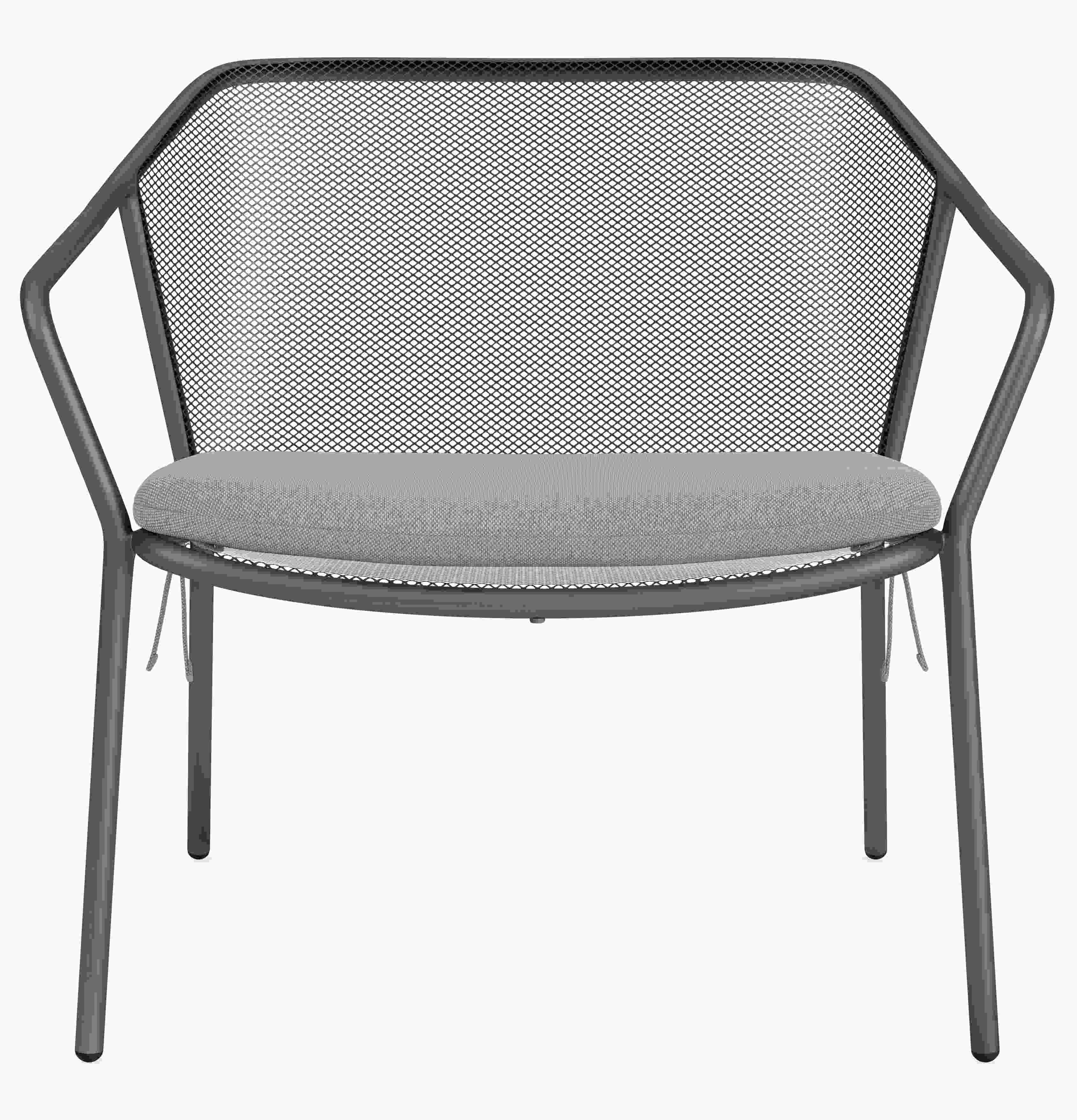 Front view of Theo Lounge Chair with Cushion in Pelham Smoke.
