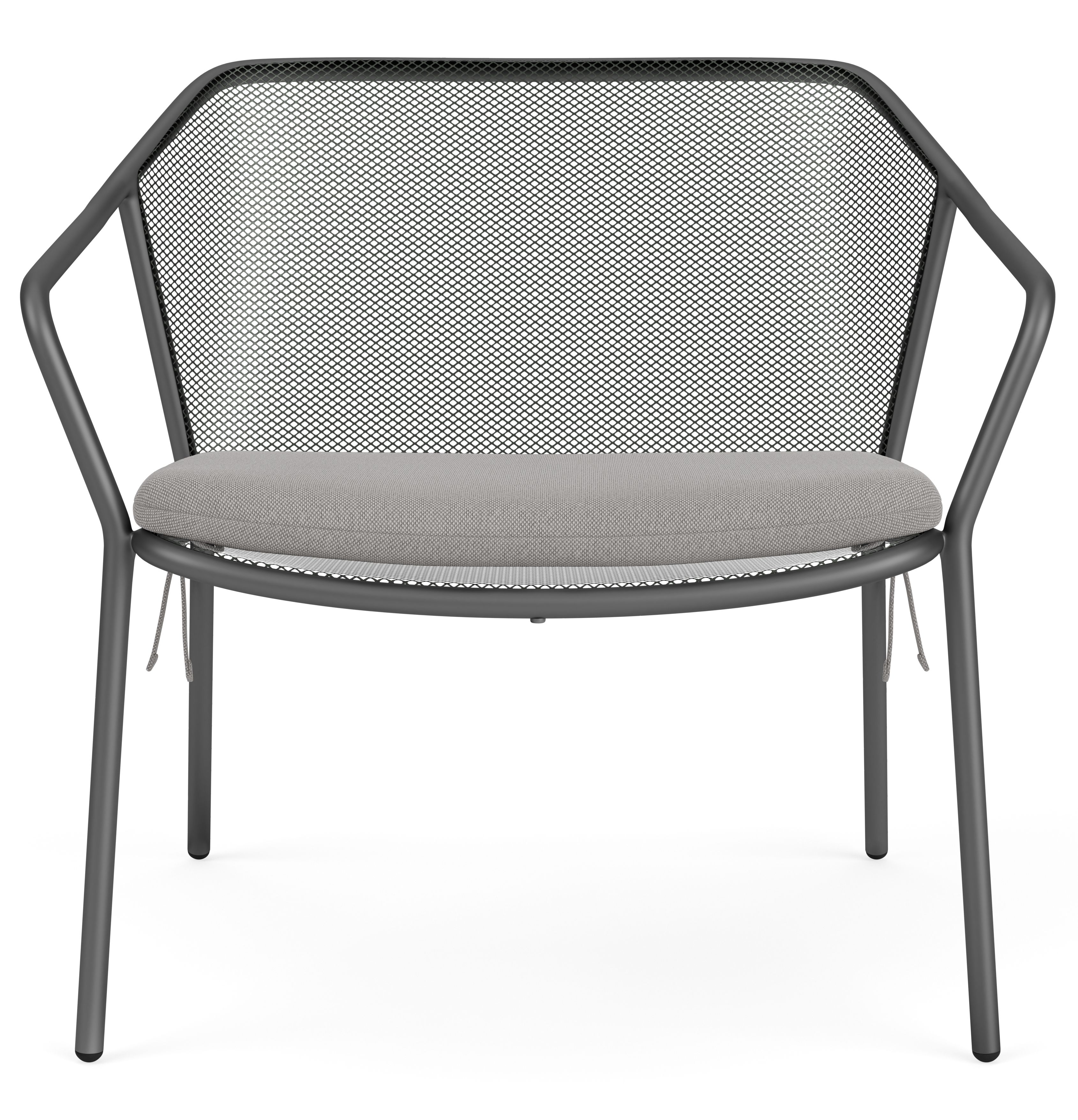 Front view of Theo Lounge Chair with Cushion in Pelham Smoke.