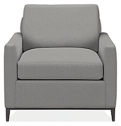 Front view of Tomas Chair in Mist Fabric.