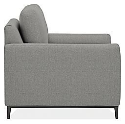 Side view of Tomas Chair in Mist Fabric.