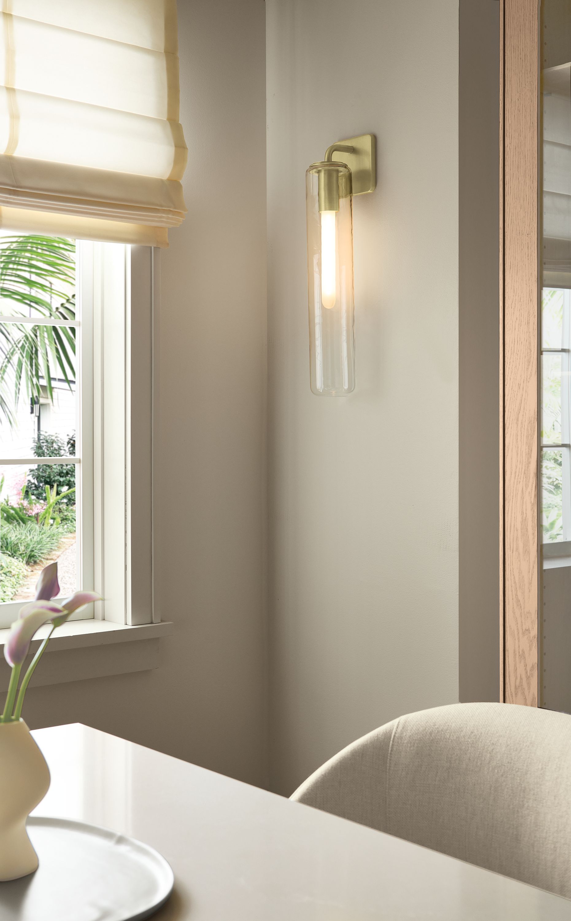 22.5h wall sconce with clear glass