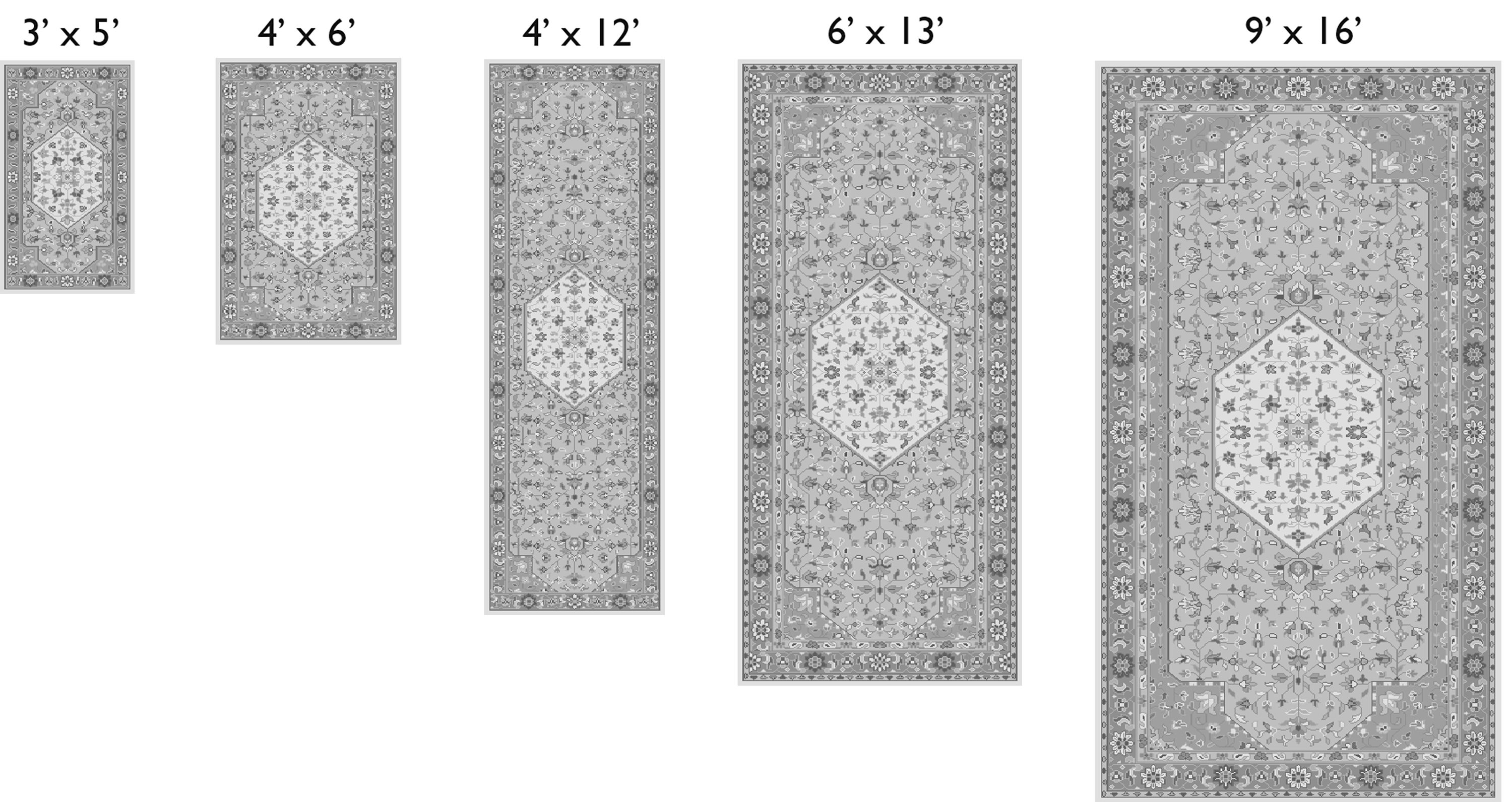 Veda Custom Rectangle/Square Rug Pattern Guide.