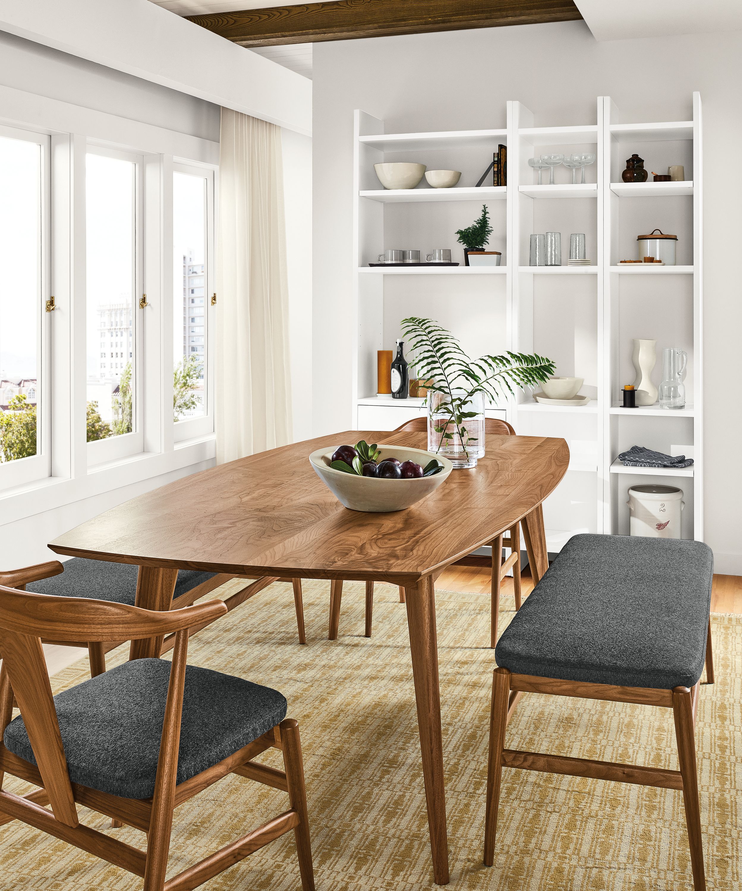 Bench and chair dining table online set