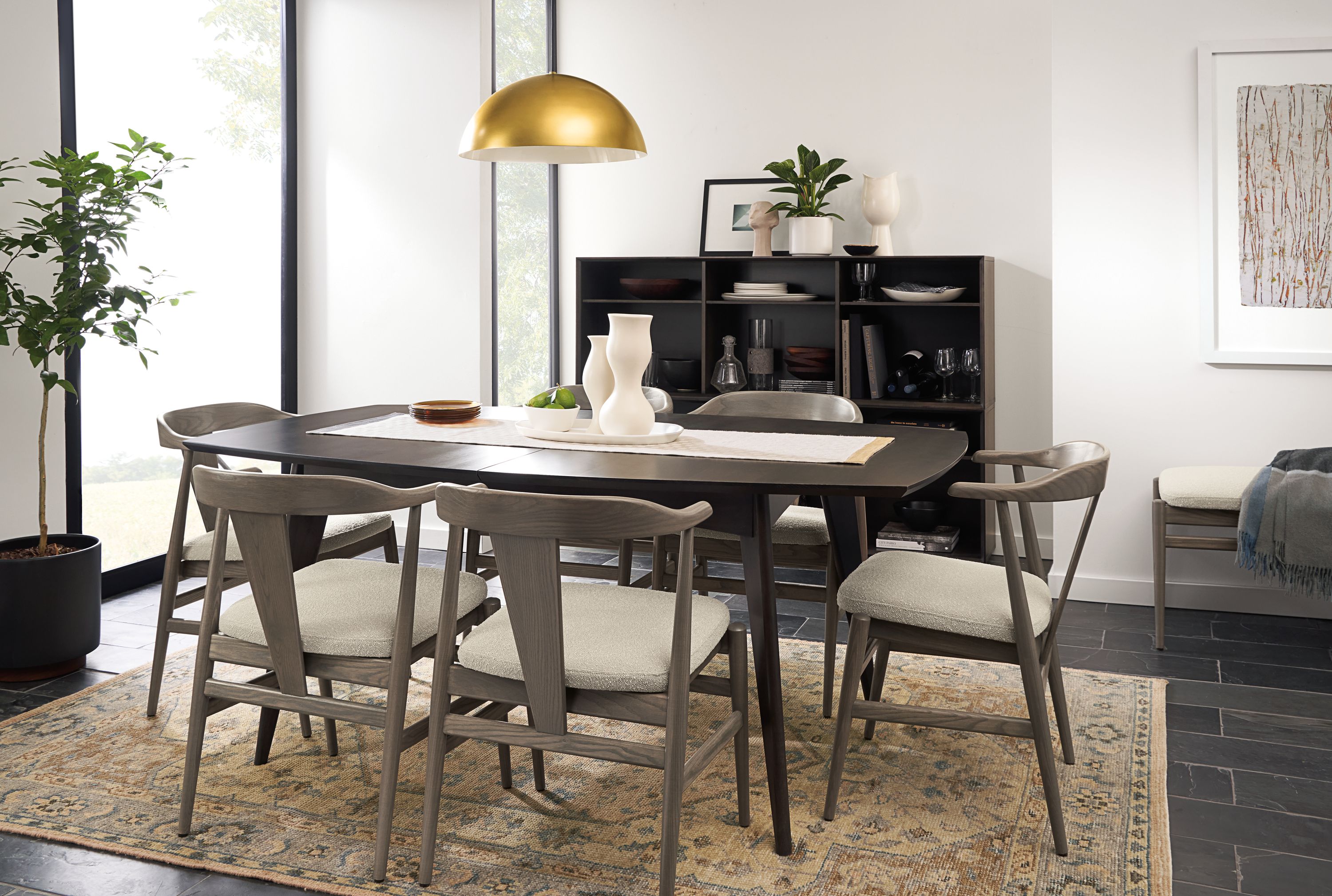 72w 42d table in charcoal stain