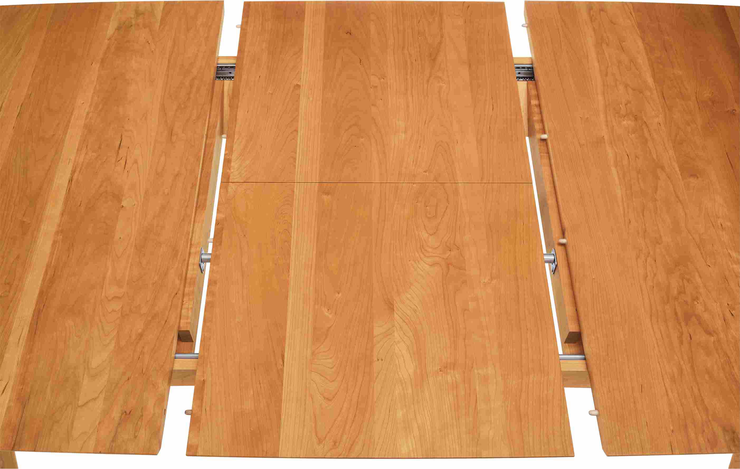 Detail of Ventura 84w 42d 29h Extension Table showing full leaf.