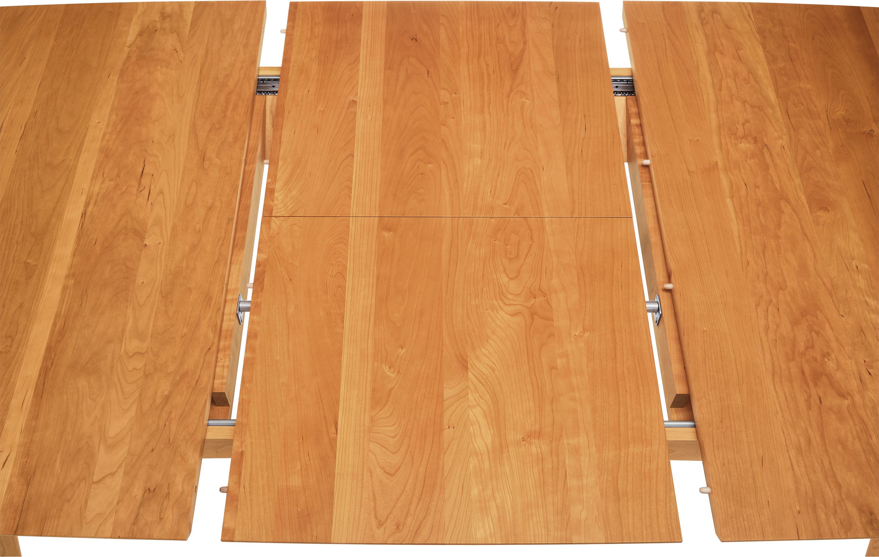 Detail of Ventura 84w 42d 29h Extension Table showing full leaf.