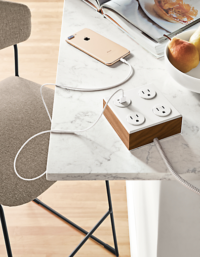 Detail of Verve tabletop power outlet.