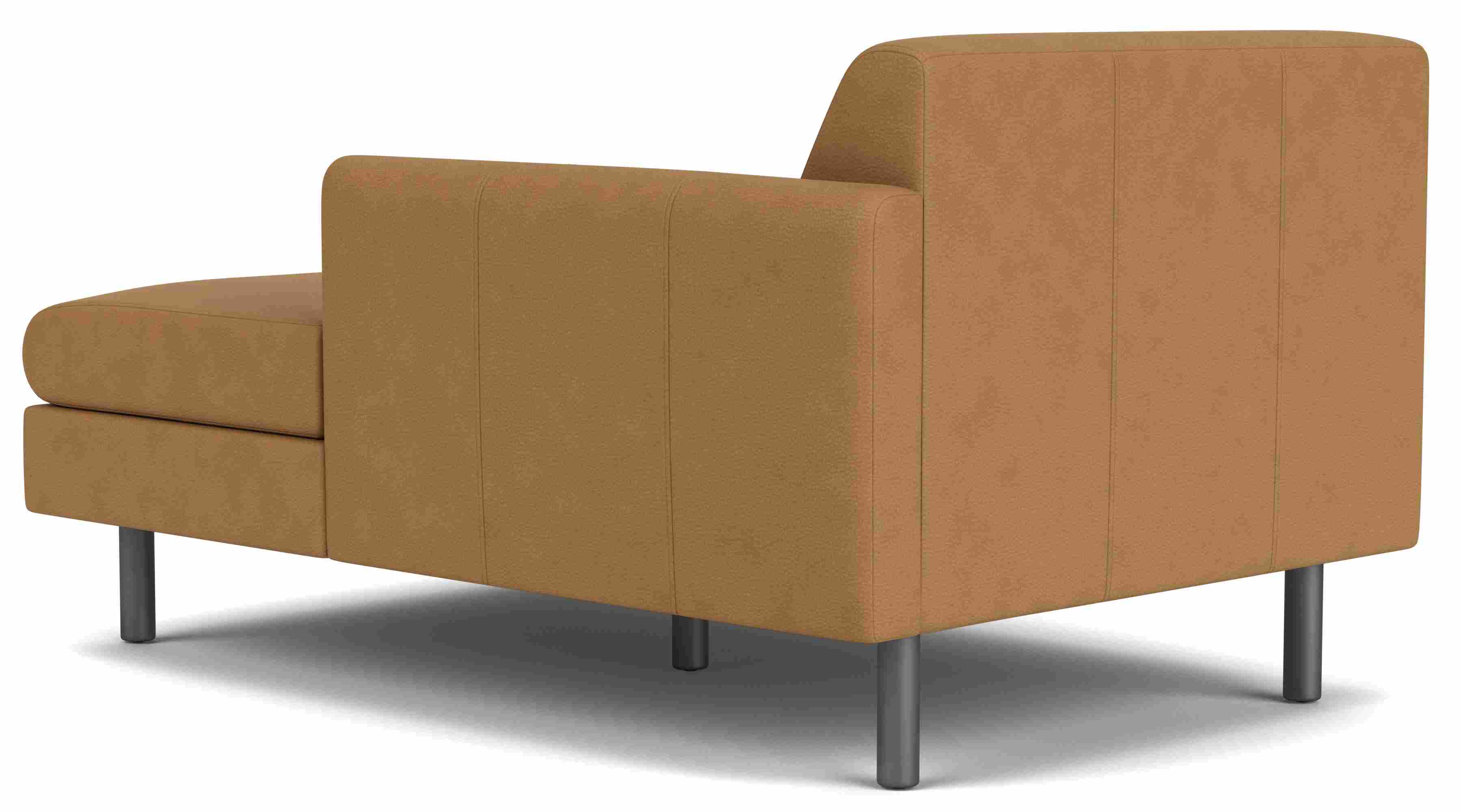 Back view of Vienna sectional in leather