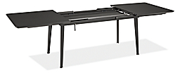 Detail of Vista 63w 36d 30h Extension Table with One 44" Leaf in Graphite.