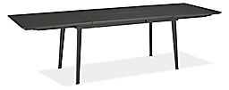 Open detail of Vista 63w 36d 30h Extension Table with One 44" Leaf in Graphite.